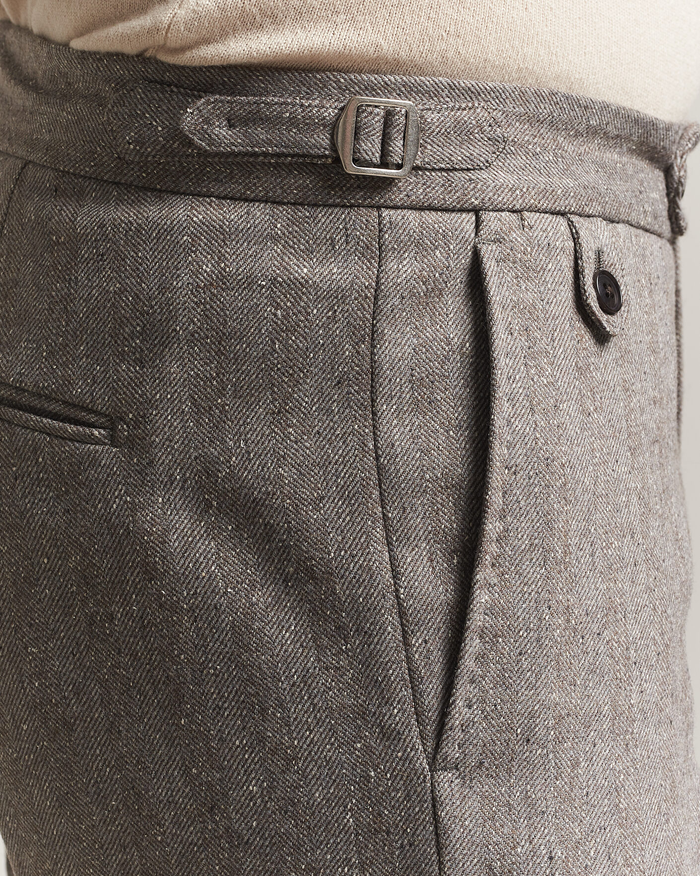 Men | Trousers | Tiger of Sweden | Tense Wool Donegal Suit Trousers Dark Stone