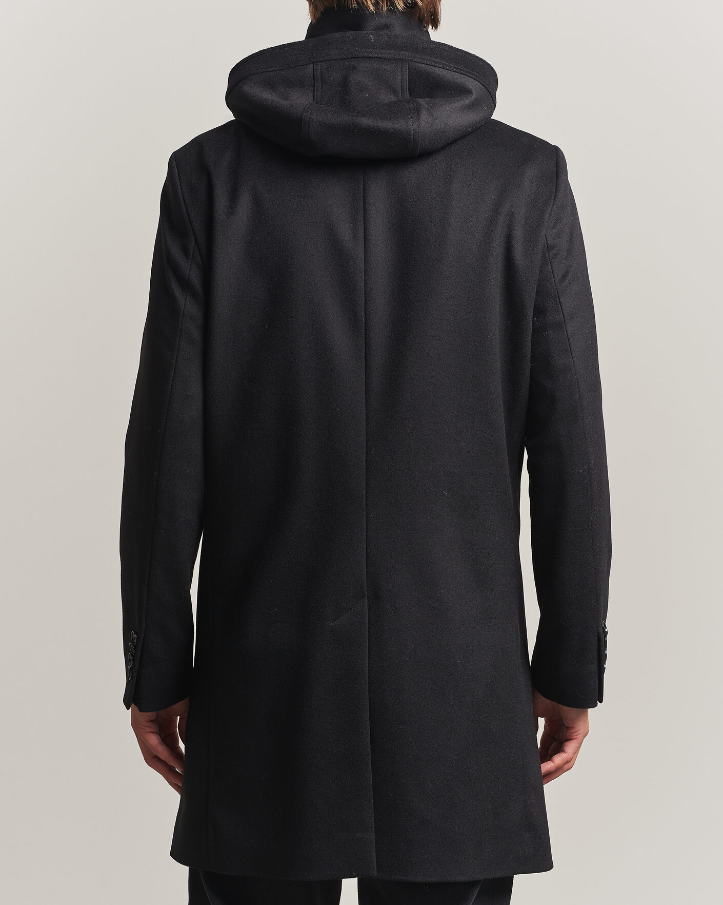 Men | Coats & Jackets | Tiger of Sweden | Aleric Wool/Cashmere Hooded Coat Black