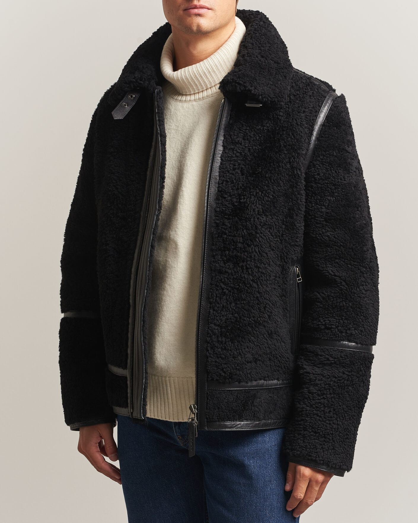 Men | Coats & Jackets | Tiger of Sweden | Viggo Shearling Jacket Black