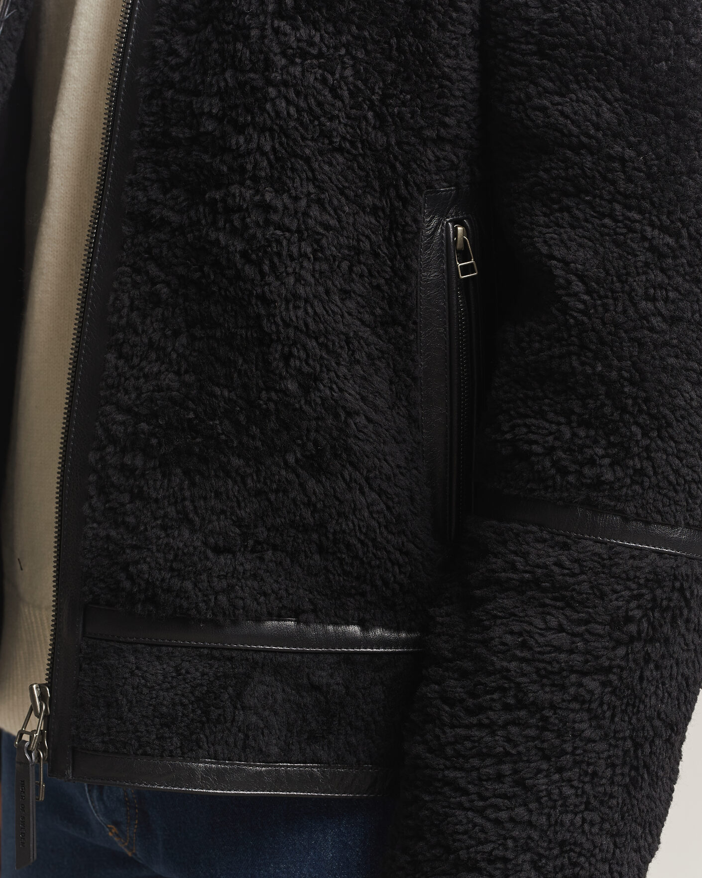 Men | Coats & Jackets | Tiger of Sweden | Viggo Shearling Jacket Black