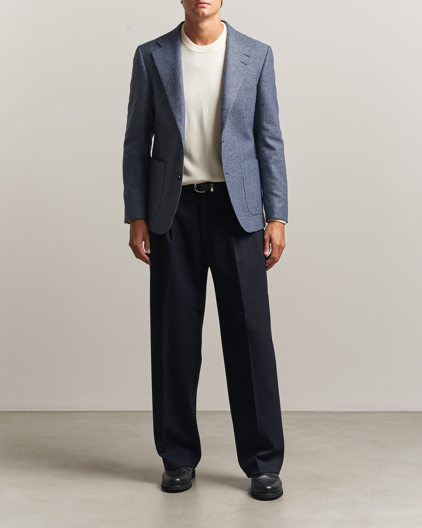 Men | Blazers | Tiger of Sweden | Easer Wool Pepita Blazer Iron Haze