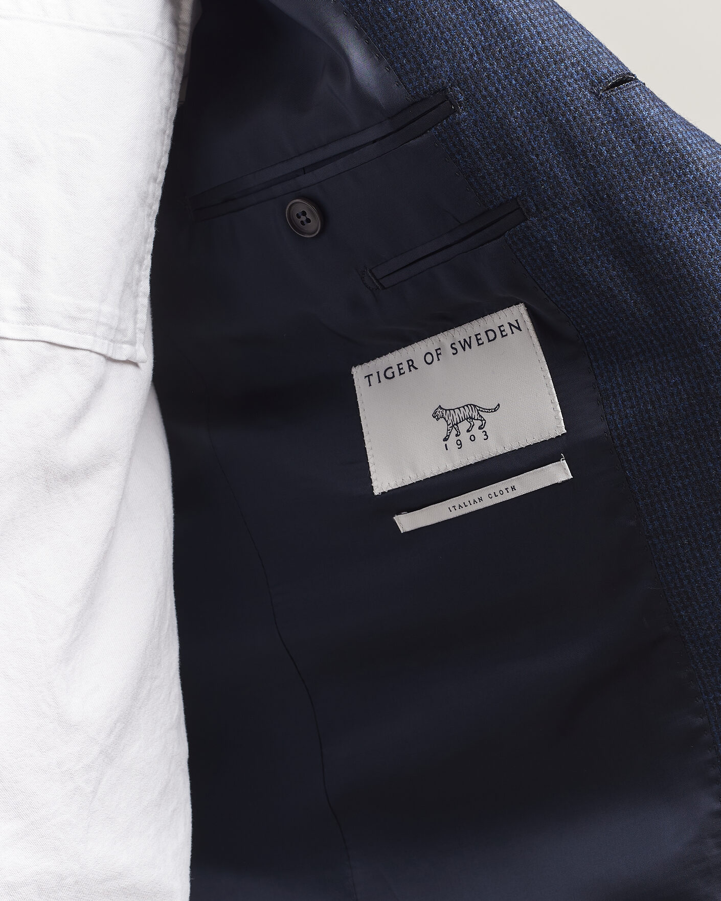 Men | Blazers | Tiger of Sweden | Easer Wool Pepita Blazer Sea
