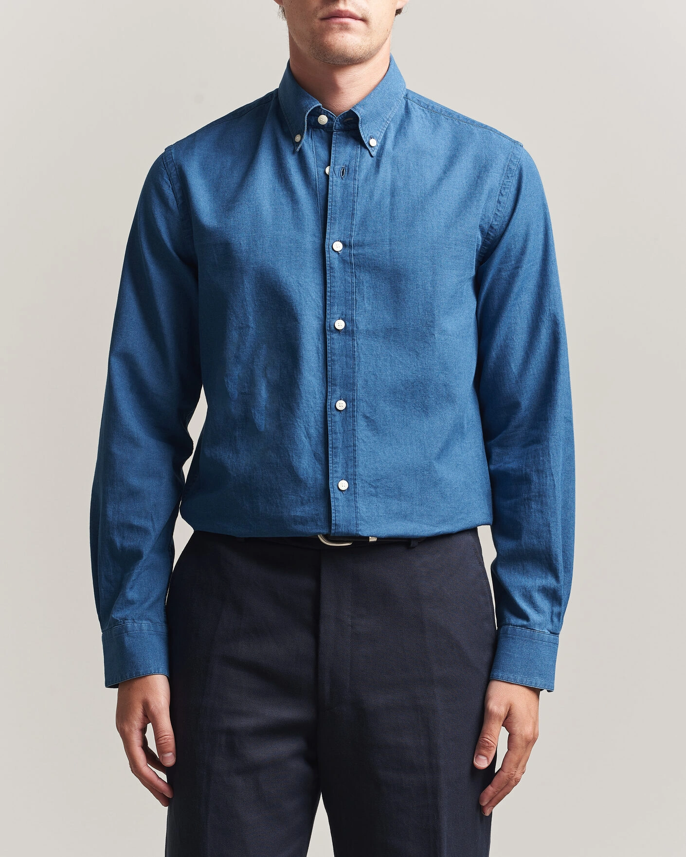 Men | Shirts | Tiger of Sweden | Bjorn Denim Shirt Blue