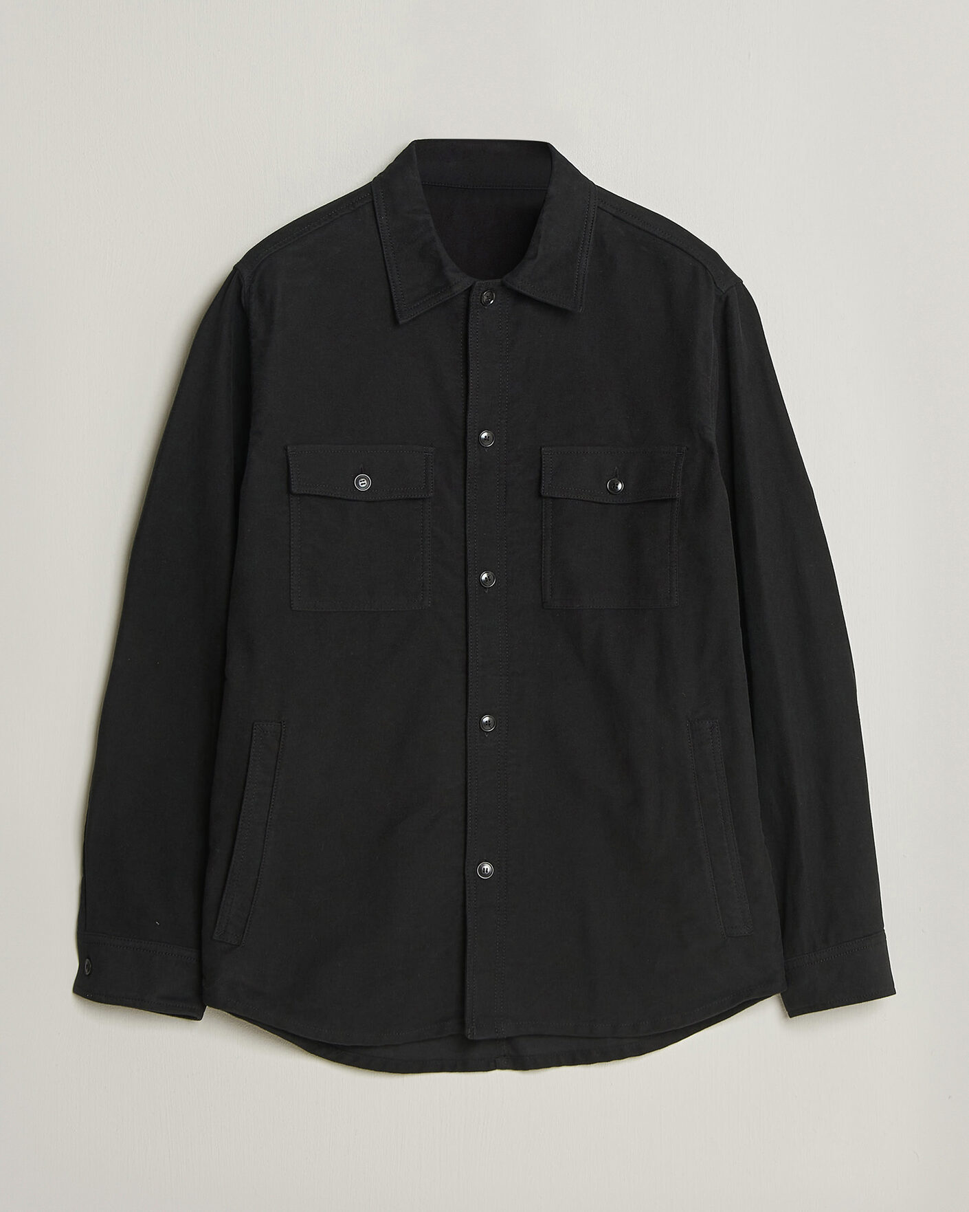 Men | Shirts | Tiger of Sweden | Bishop Cotton Overshirt Black