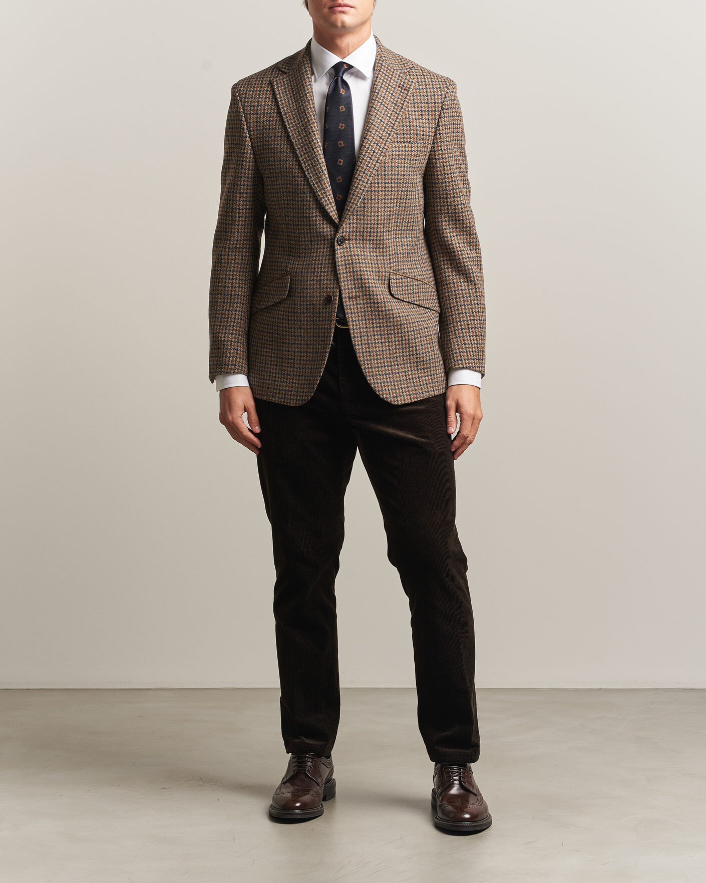 Men | Blazers | Walker Slater | Edward Lambswool Puppytooth Blazer Sandstone
