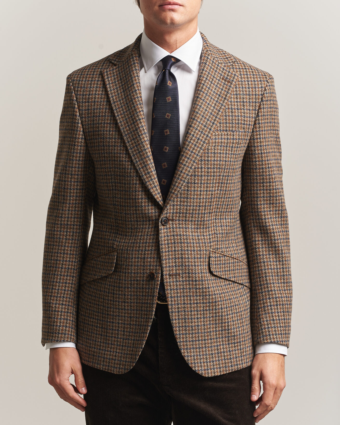 Men | Blazers | Walker Slater | Edward Lambswool Puppytooth Blazer Sandstone