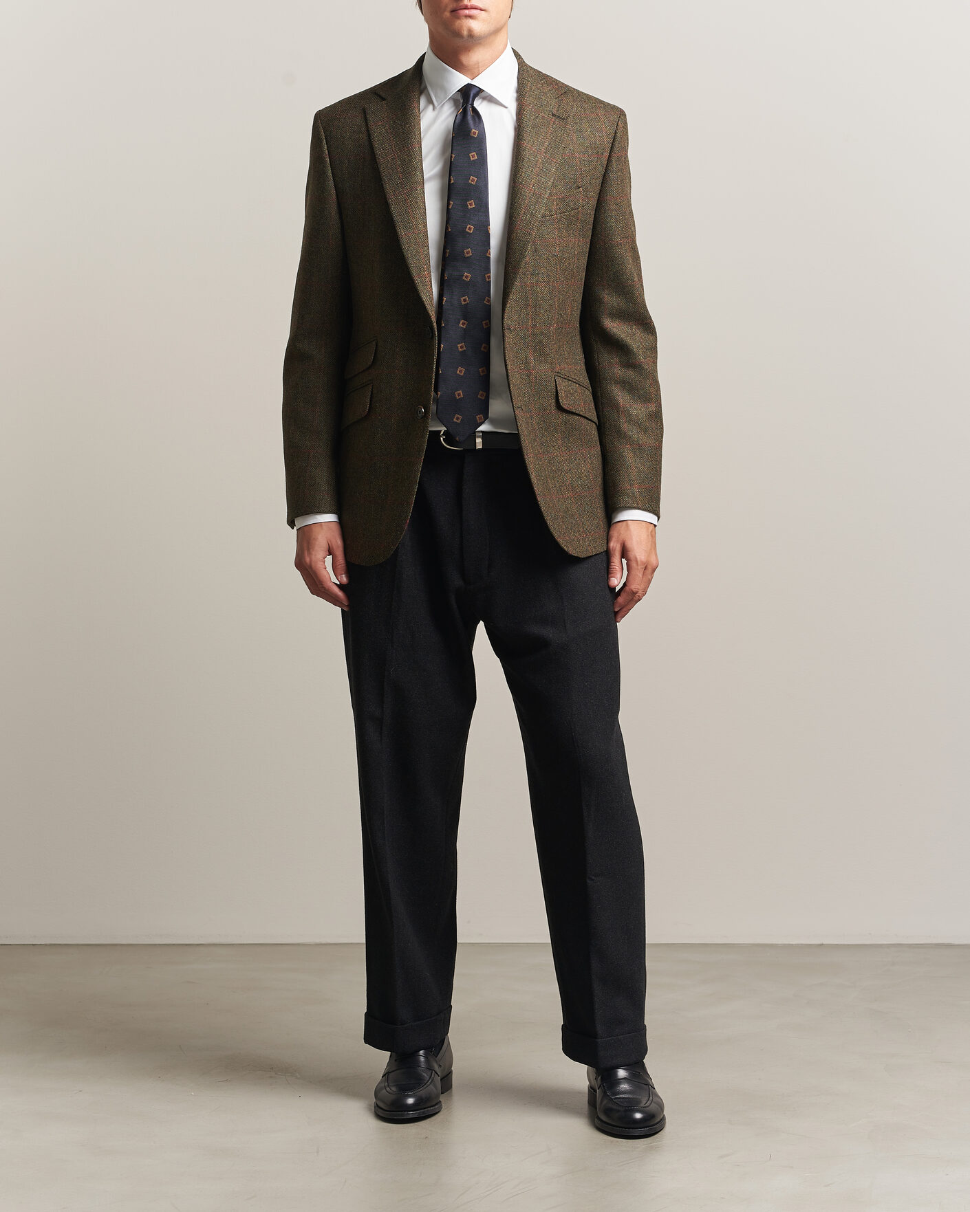 Men | Blazers | Walker Slater | Edward Lambswool Windowpane Blazer Green