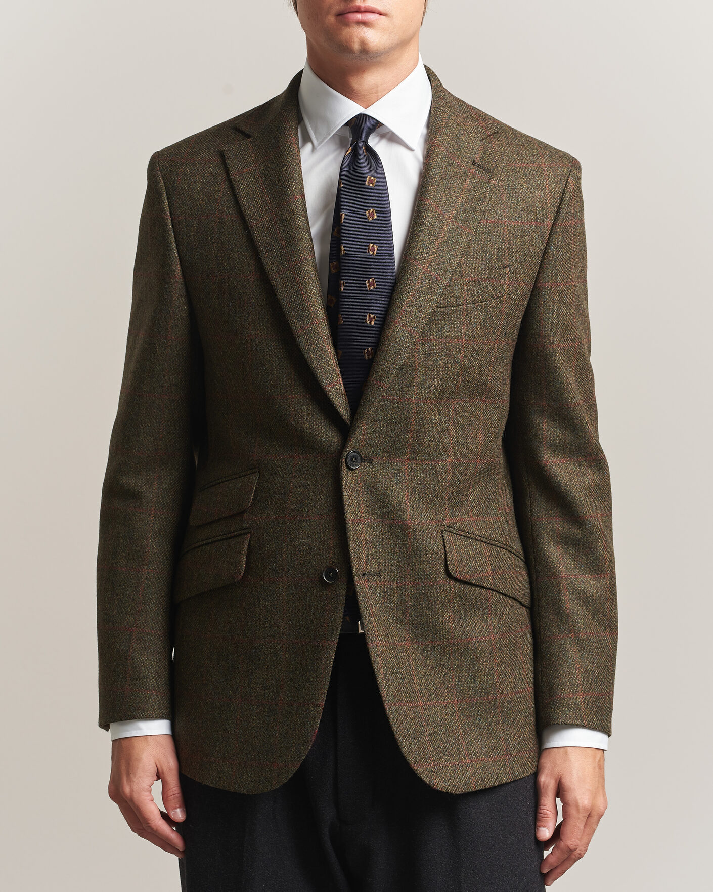 Men | Blazers | Walker Slater | Edward Lambswool Windowpane Blazer Green