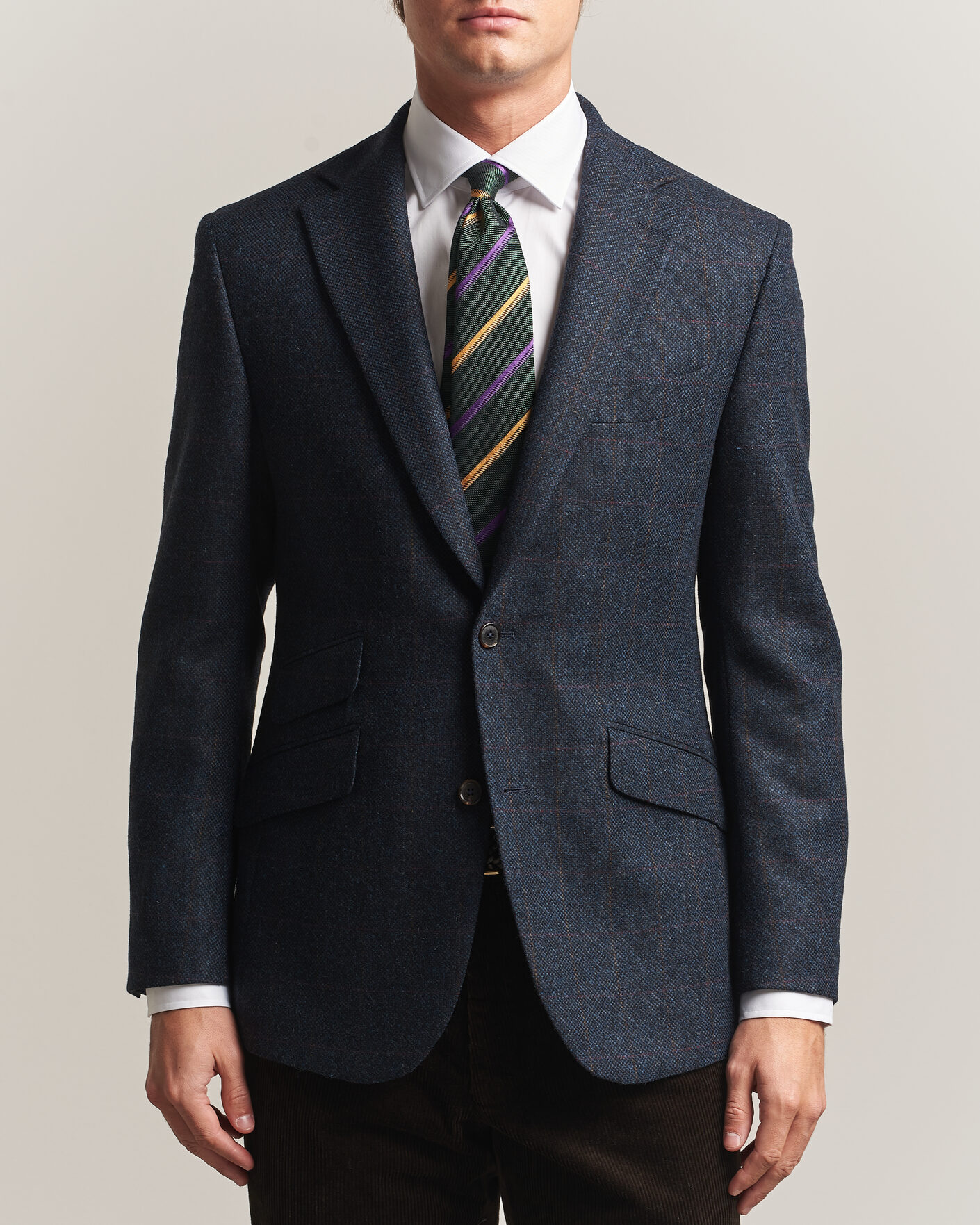 Men | Blazers | Walker Slater | Edward Lambswool Windowpane Blazer Navy