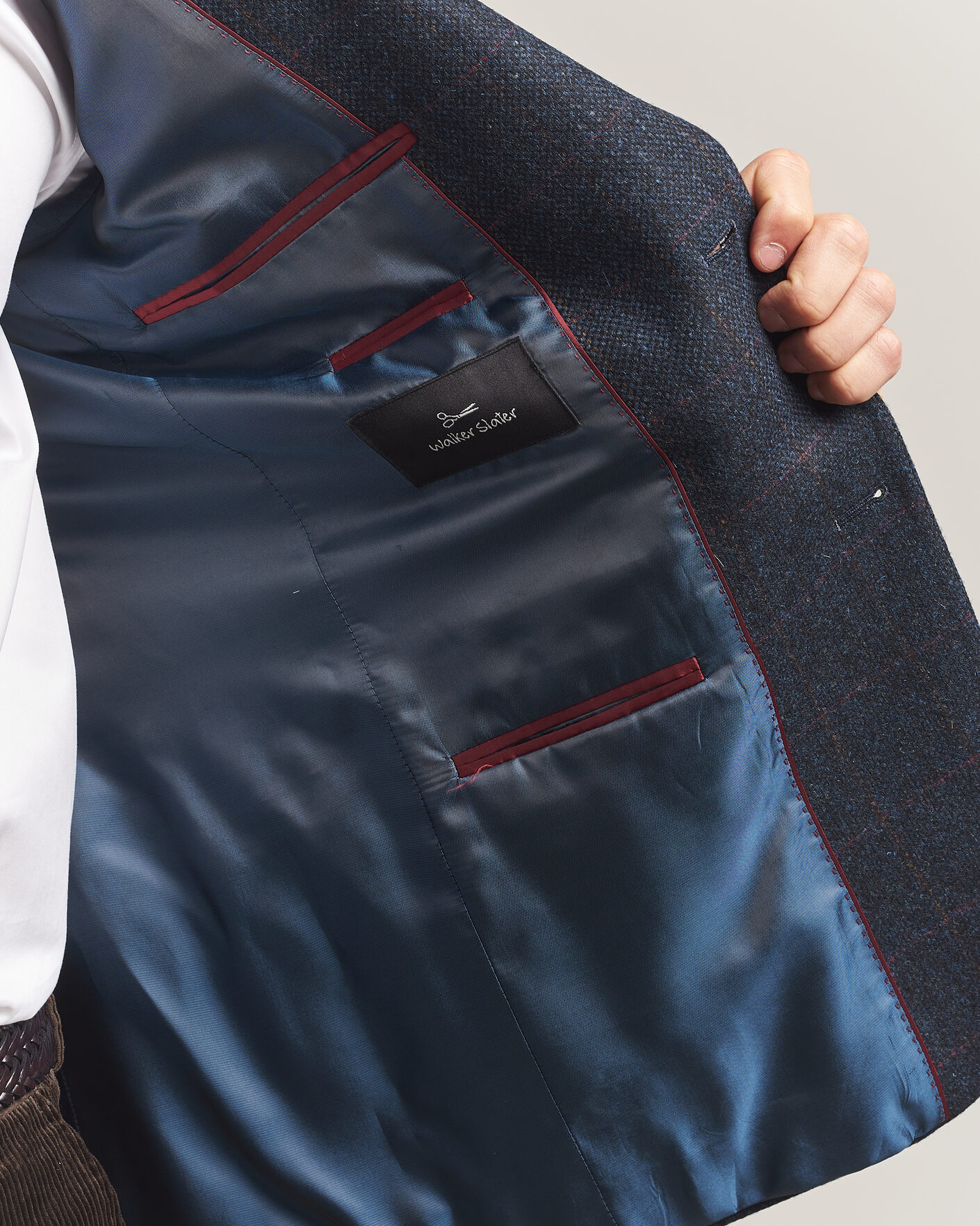 Men | Blazers | Walker Slater | Edward Lambswool Windowpane Blazer Navy