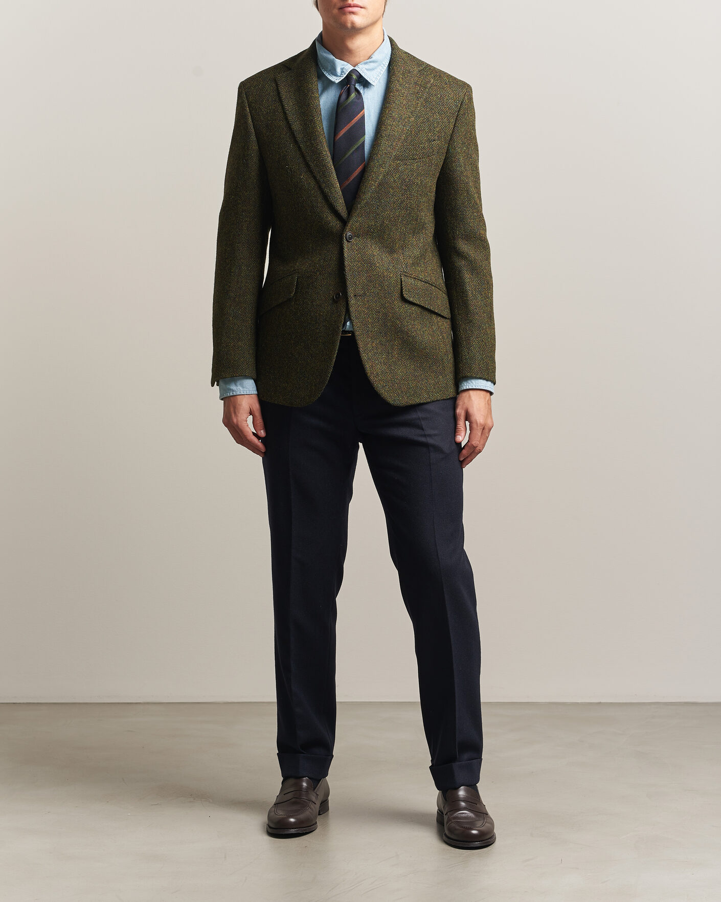 Men | Blazers | Walker Slater | Edward Harris Tweed Herringbone Blazer Green