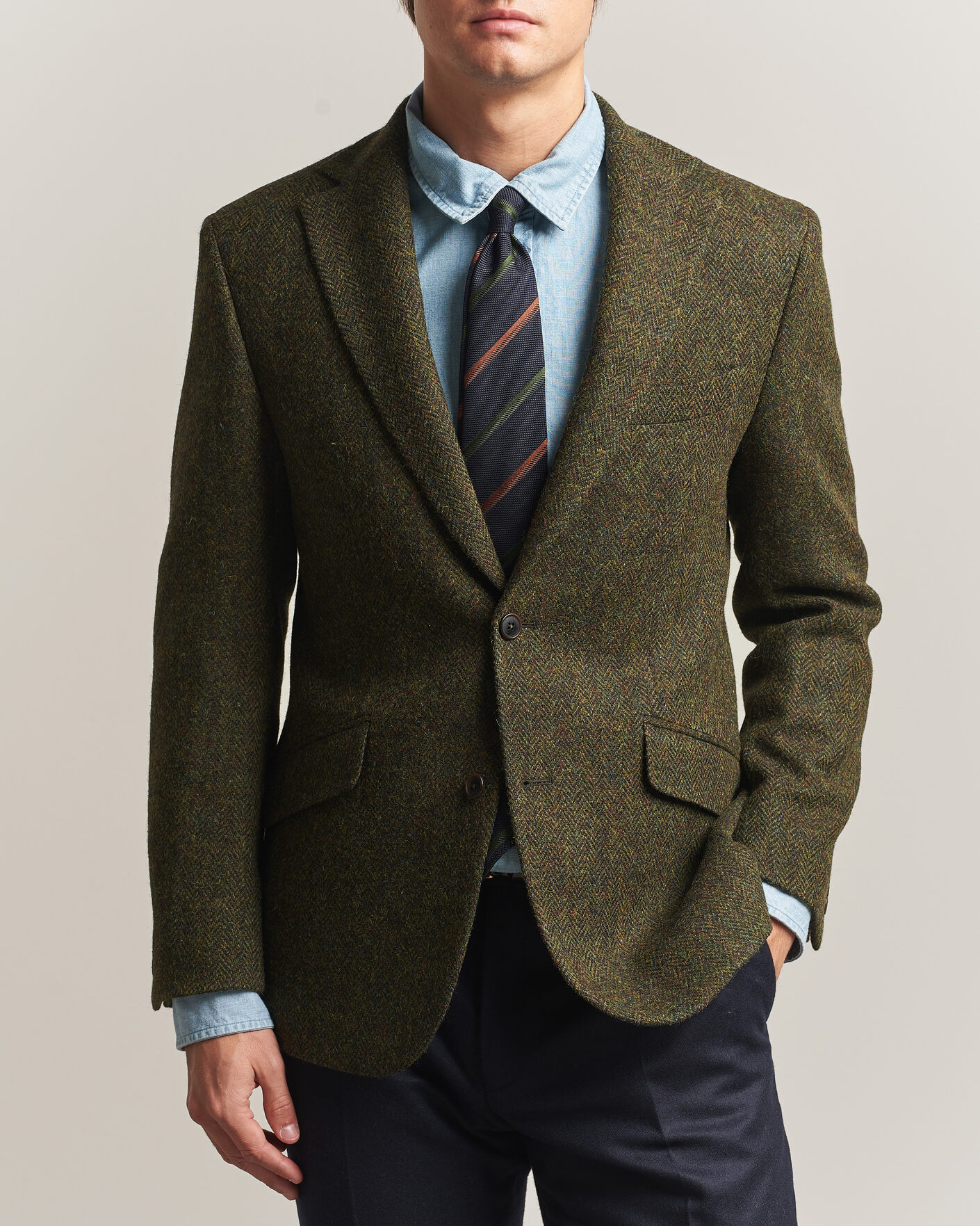 Men | Blazers | Walker Slater | Edward Harris Tweed Herringbone Blazer Green