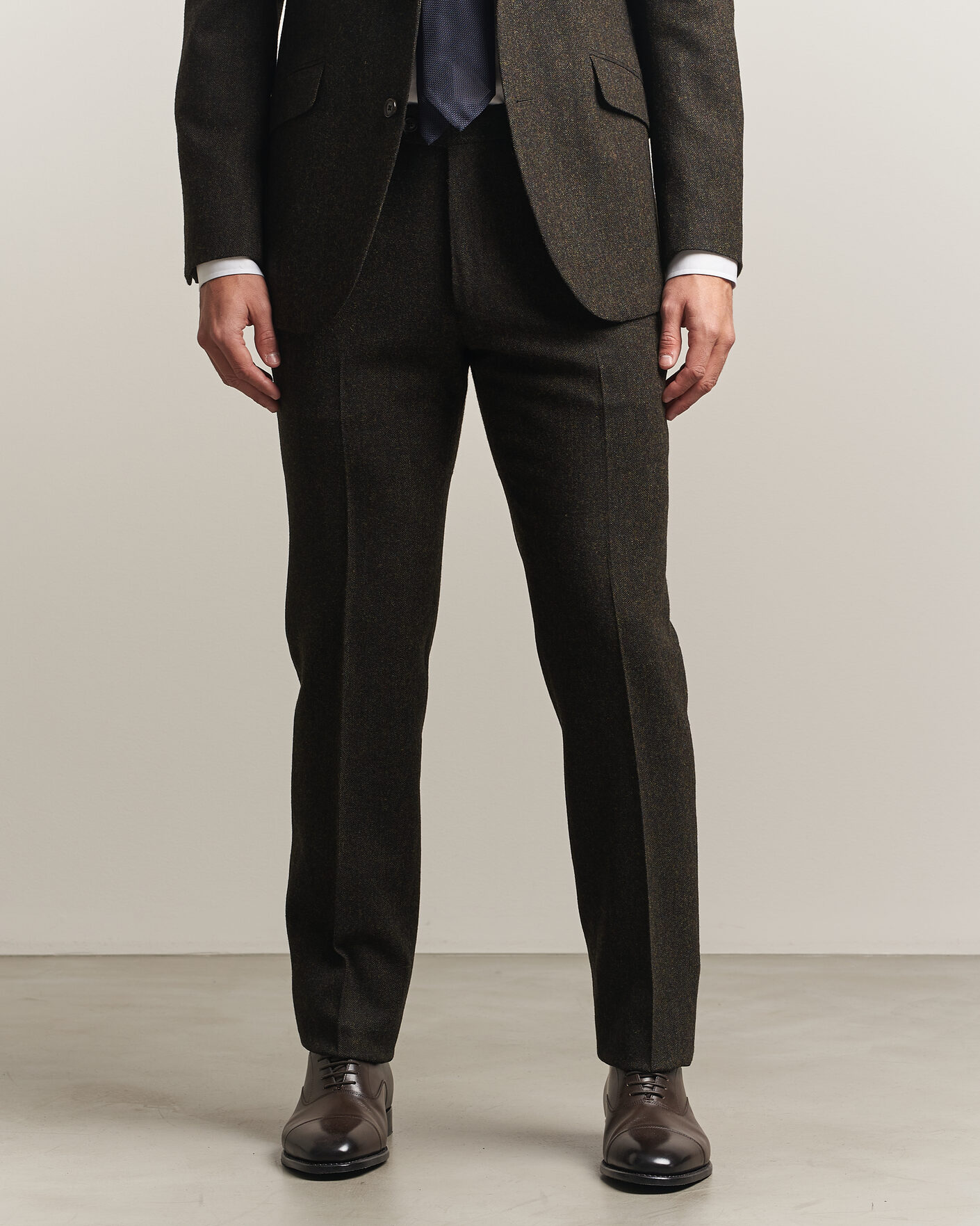 Men | Trousers | Walker Slater | Edward Shetland Wool Donegal Trousers Brown