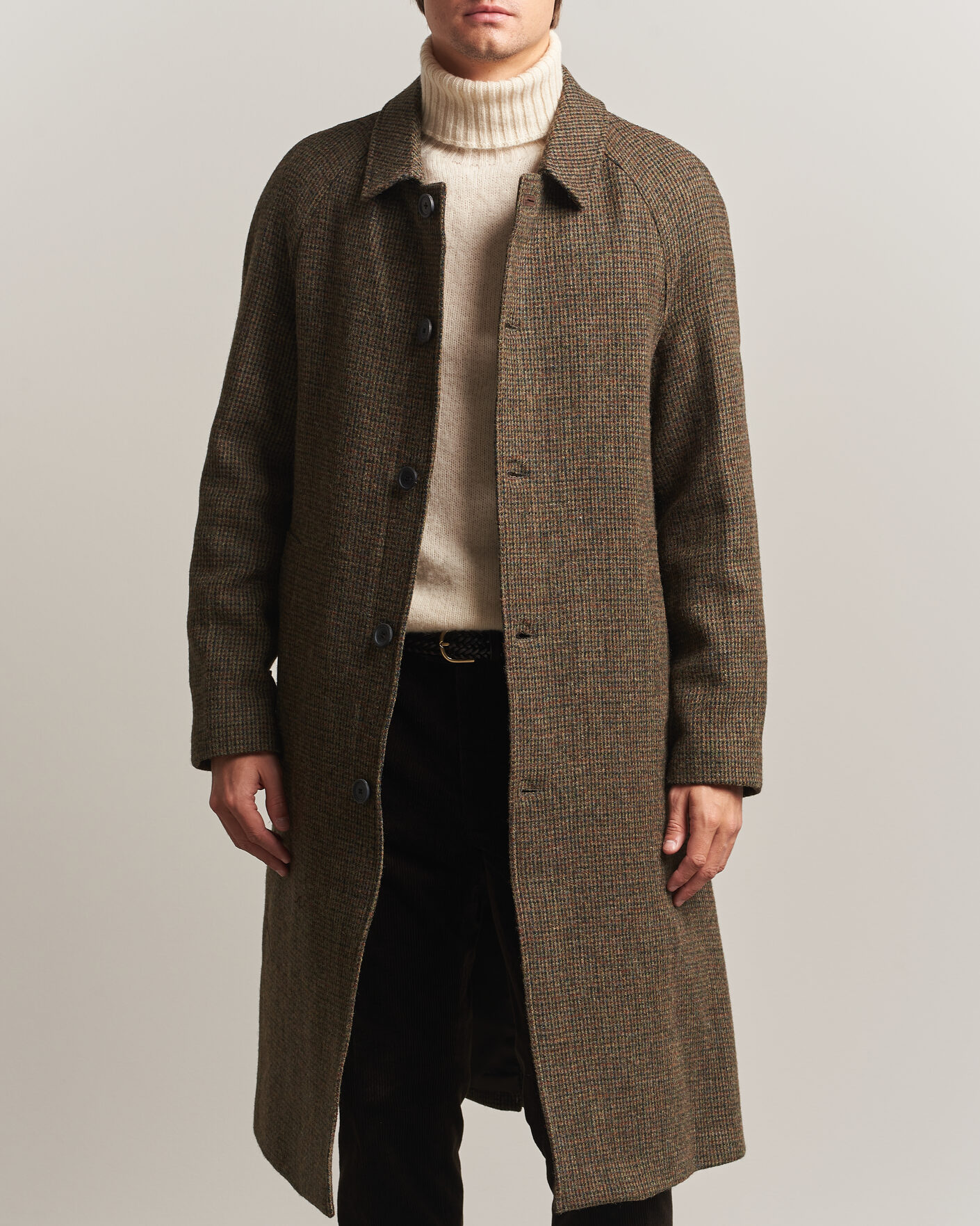 Walker Slater Sherlock Harris Tweed Microcheck Coat Amber Brown at