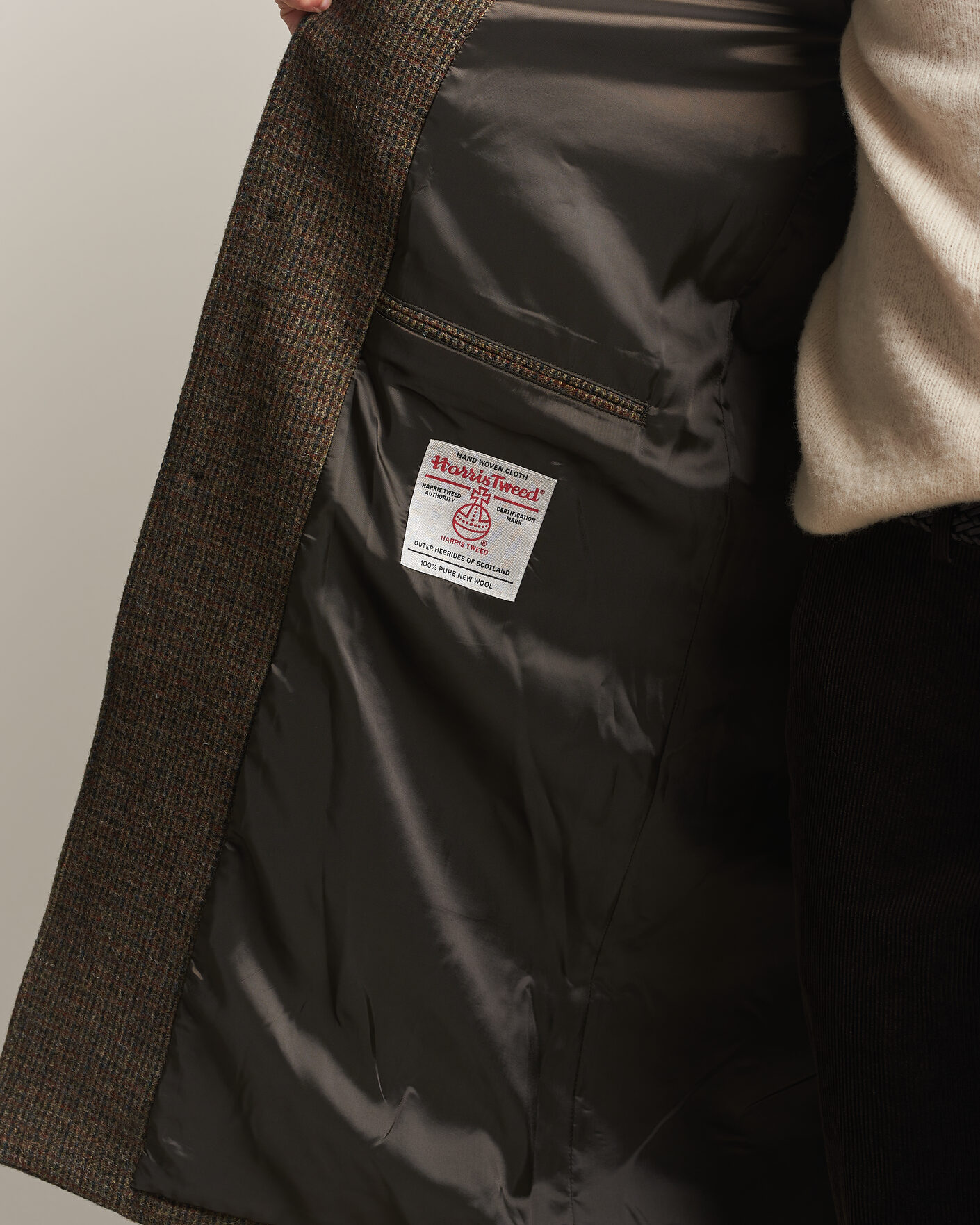 Walker Slater Sherlock Harris Tweed Microcheck Coat Amber Brown at