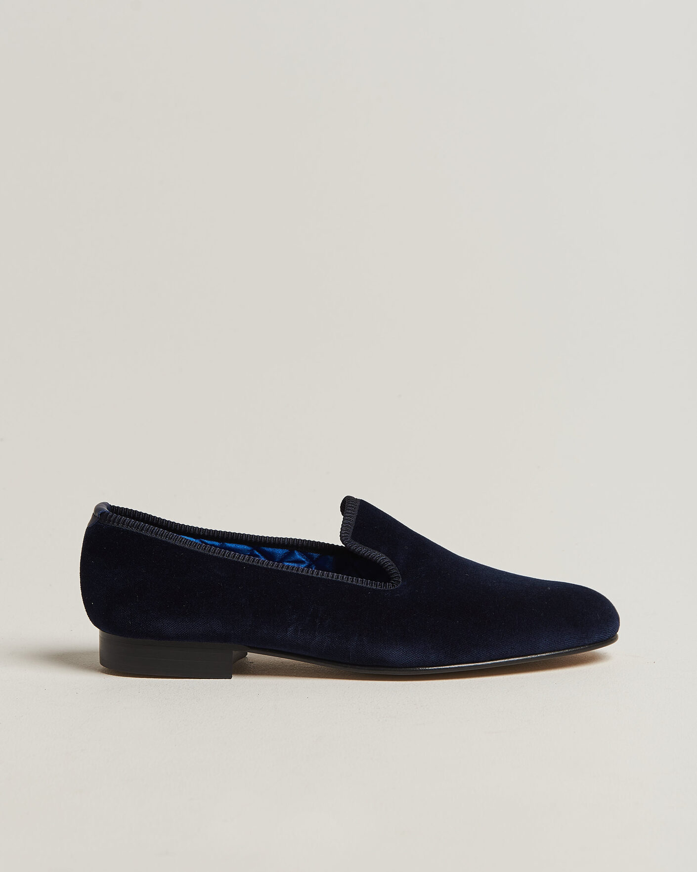 Men | Loafers | Bowhill & Elliott | Plain Albert Pump Navy Velvet