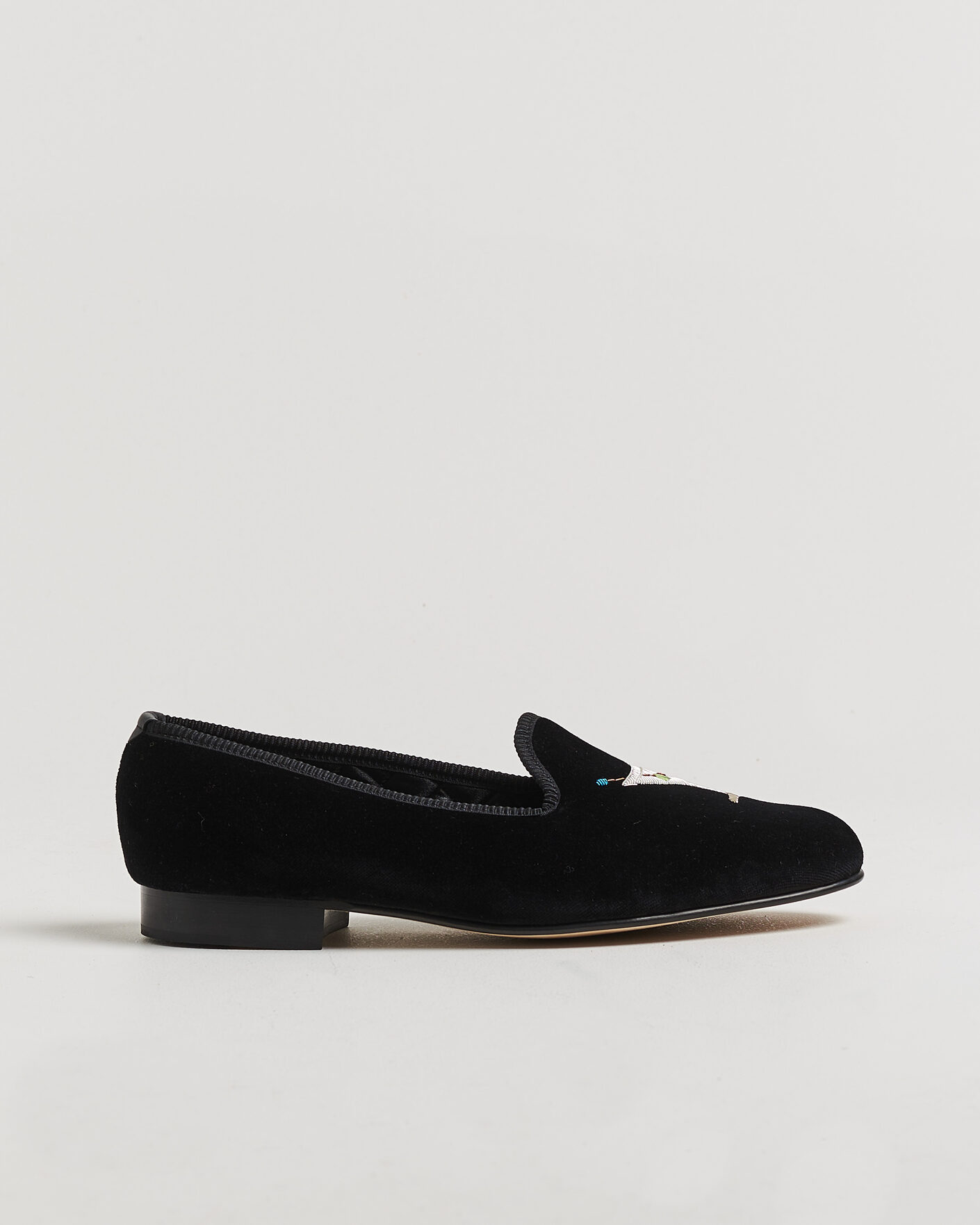 Men | Loafers | Bowhill & Elliott | Martini Venetian Pump Black Velvet