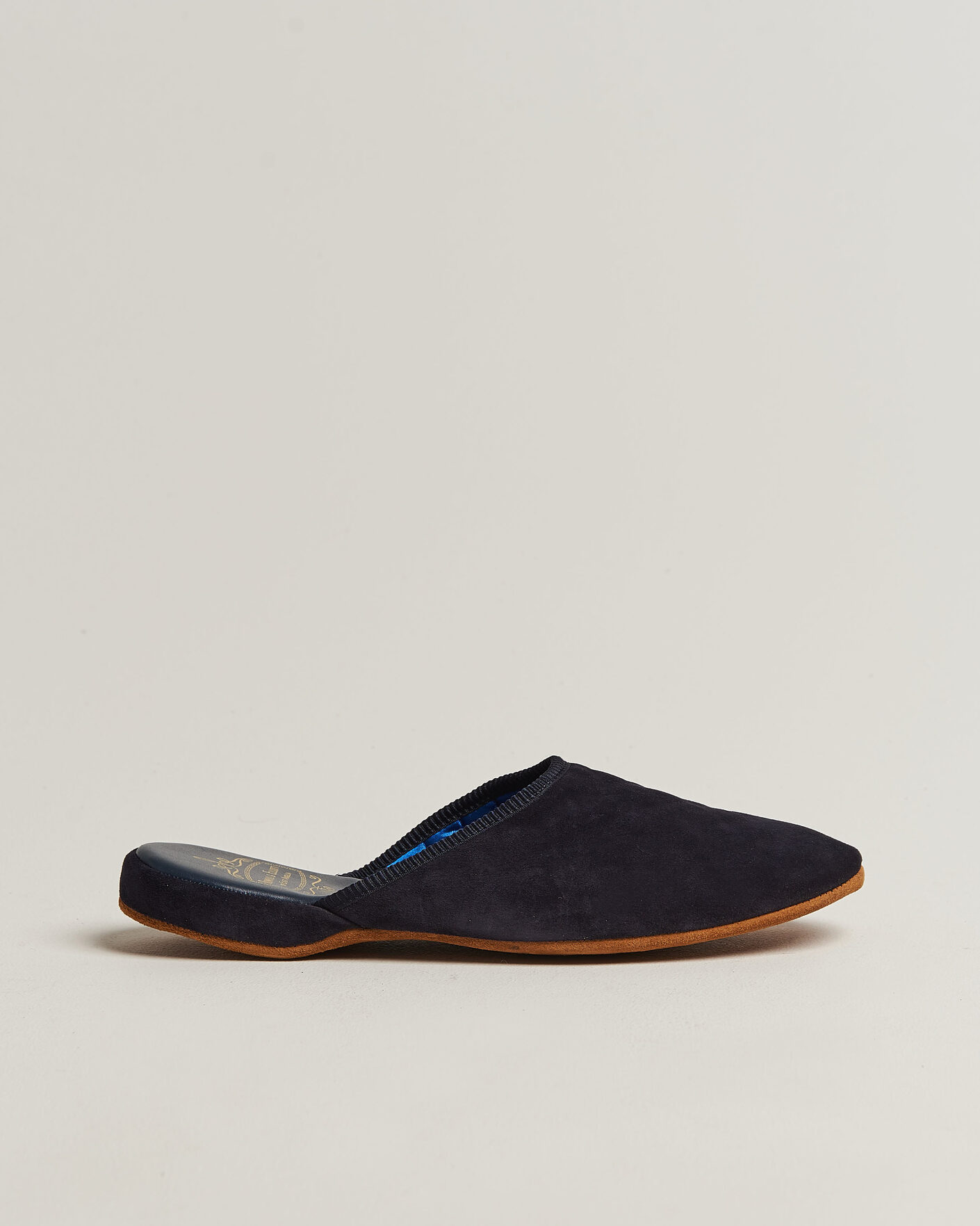 Men | Sandals & Slides | Bowhill & Elliott | Mule Slipper Quilt Lining Navy Suede