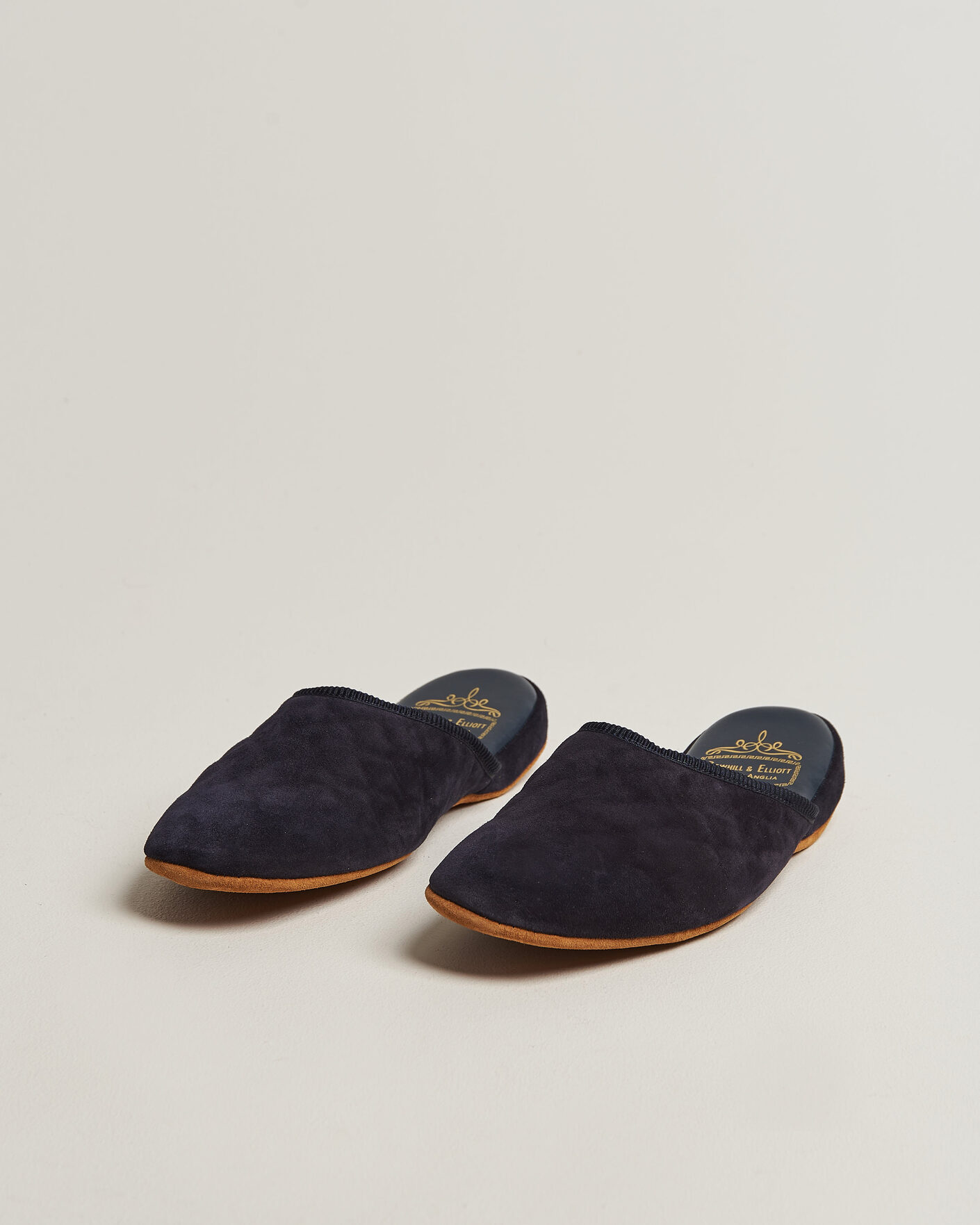Men | Sandals & Slides | Bowhill & Elliott | Mule Slipper Quilt Lining Navy Suede