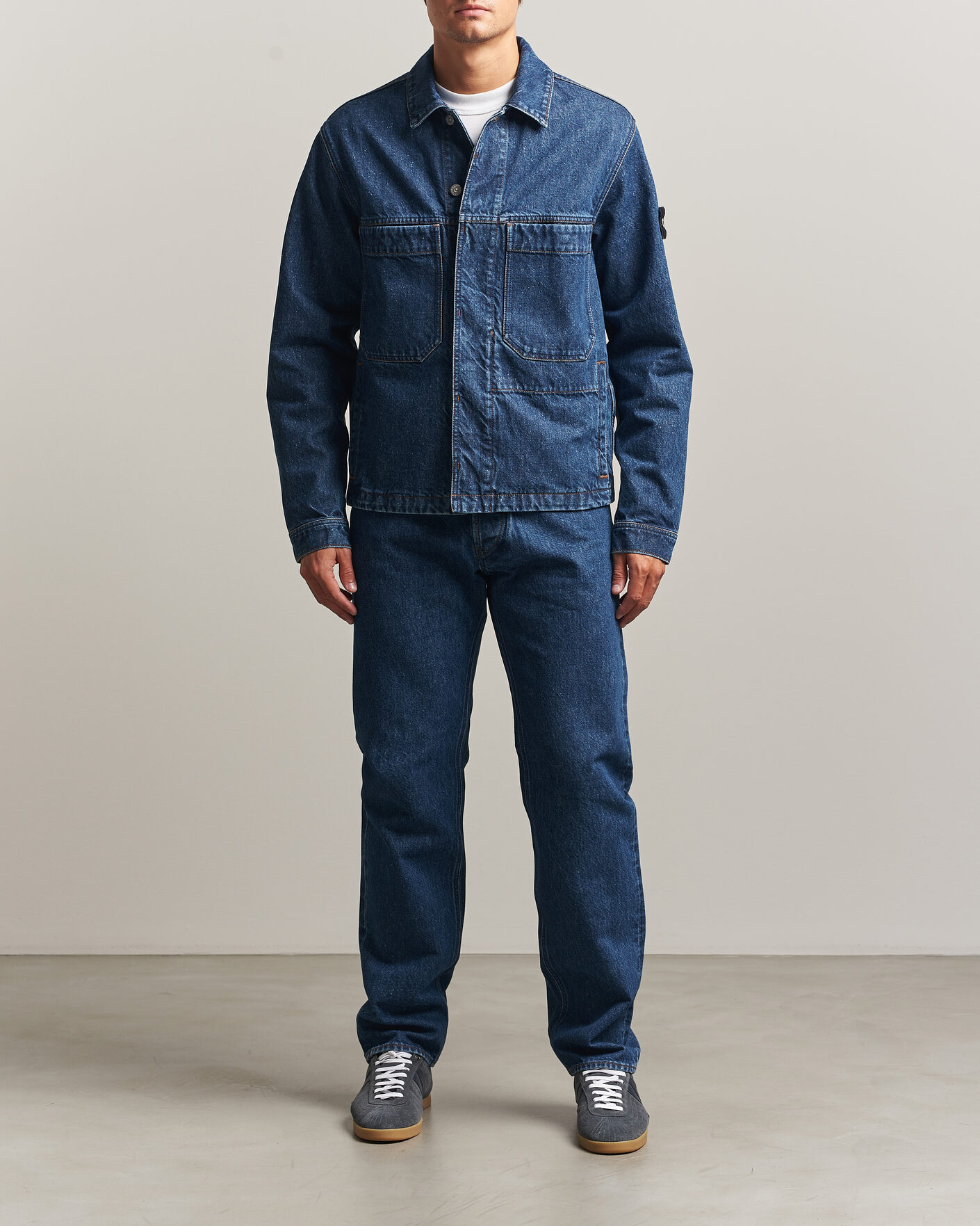 Men | Jeans | Stone Island | Regular Straight Fit Indigo Jeans Blue Medium Wash