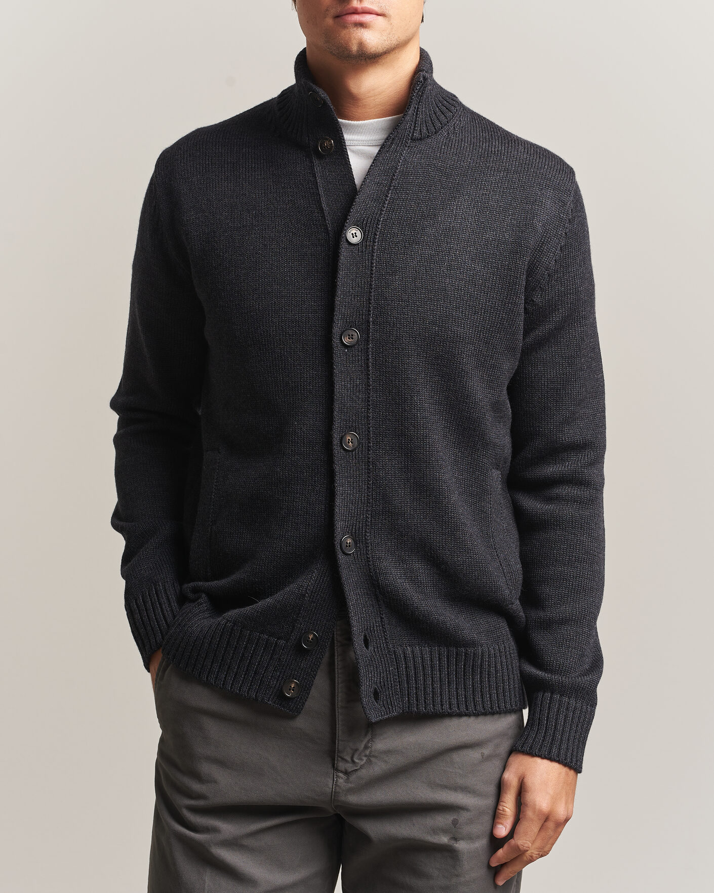 Men | Sweaters & Knitwear | Zanone | Virgin Merino Wool Chioto Grey Melange
