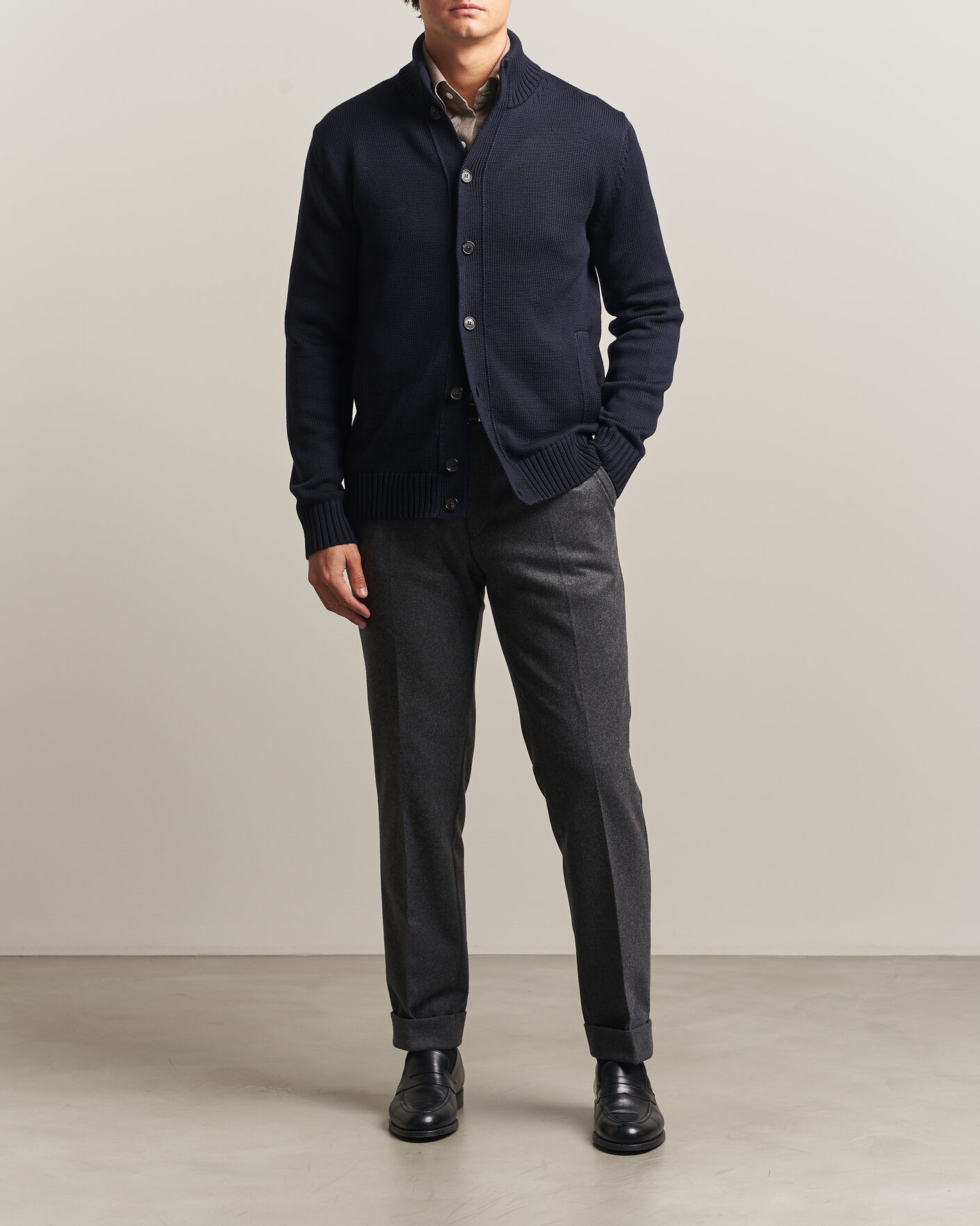 Men | Sweaters & Knitwear | Zanone | Virgin Merino Wool Chioto Navy