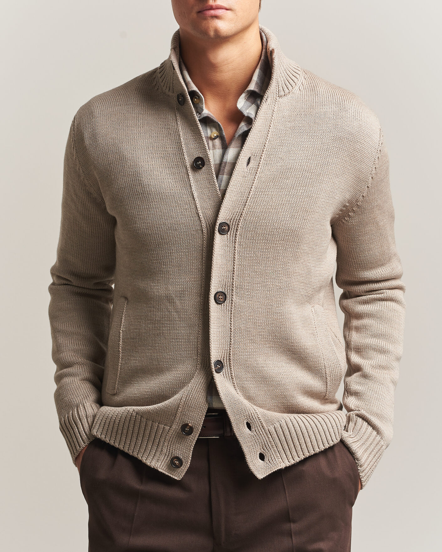 Zanone Virgin Merino Wool Chioto Beige at CareOfCarl.com
