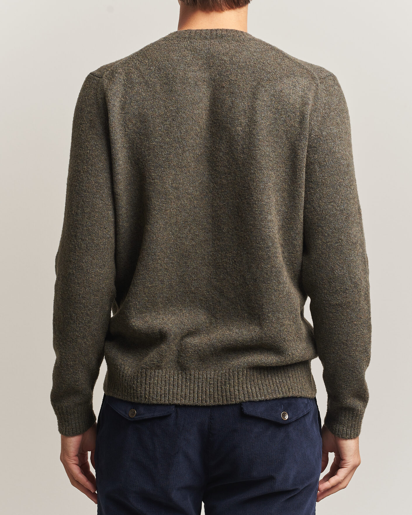 Men | Sweaters & Knitwear | Zanone | Wool Boucle Crew Neck Forest Green