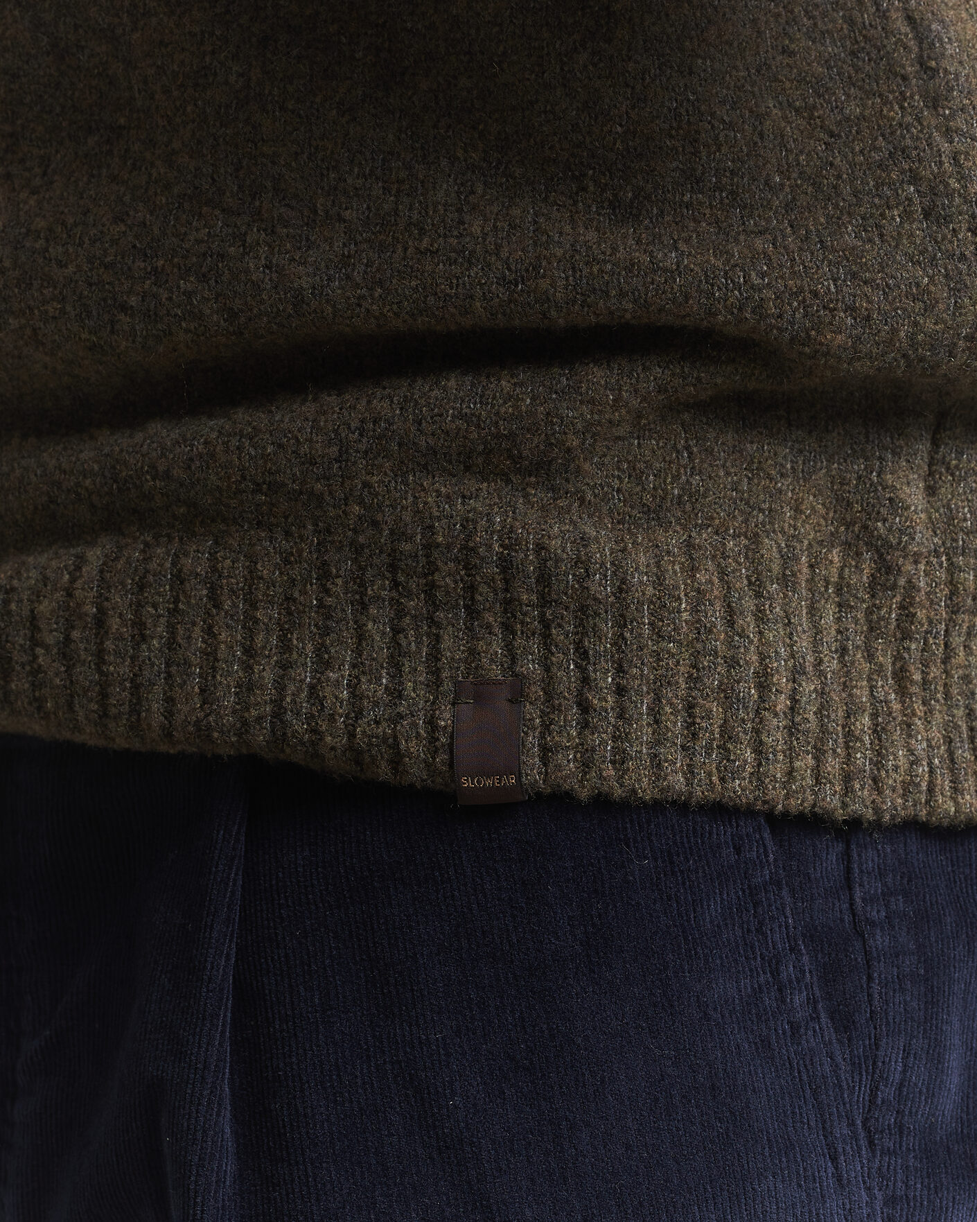 Men | Sweaters & Knitwear | Zanone | Wool Boucle Crew Neck Forest Green