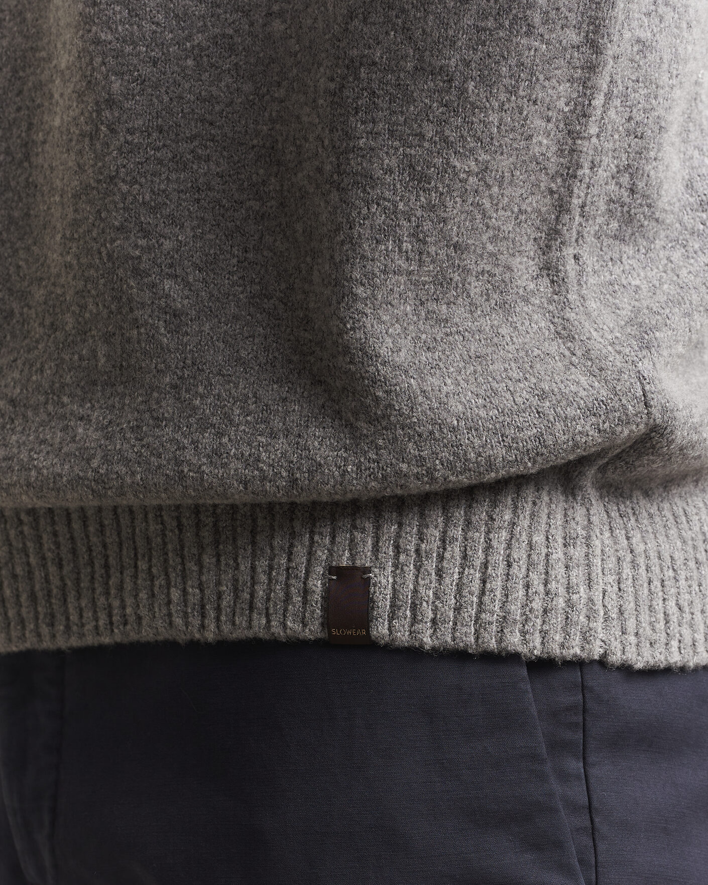 Men | Sweaters & Knitwear | Zanone | Wool Boucle Crew Neck Grey Melange