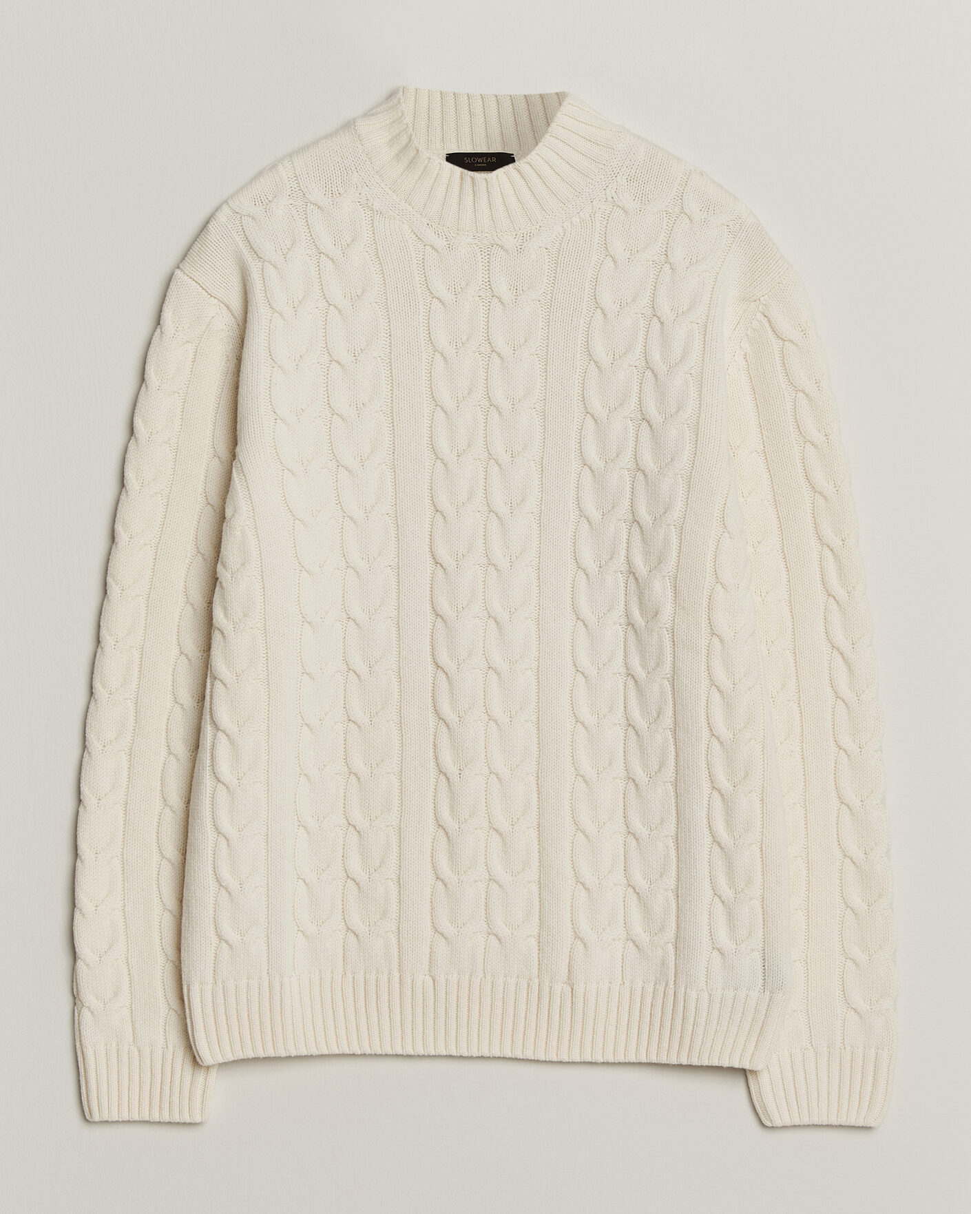 Men | Sweaters & Knitwear | Zanone | Double Cable Crew Neck Latte