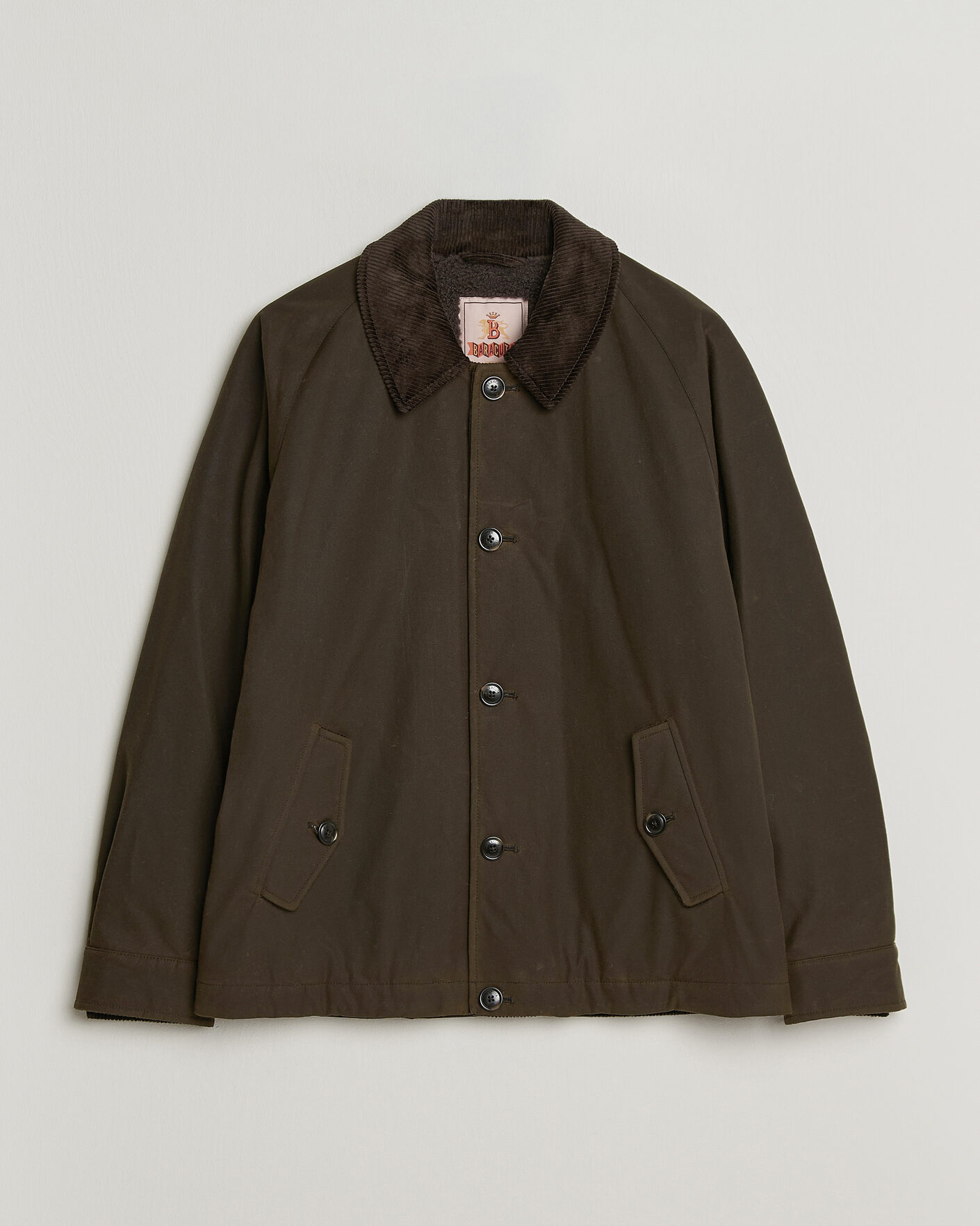 Men | Coats & Jackets | Baracuta | Waxed Sherling Lined Deck Jacket Deep Moss