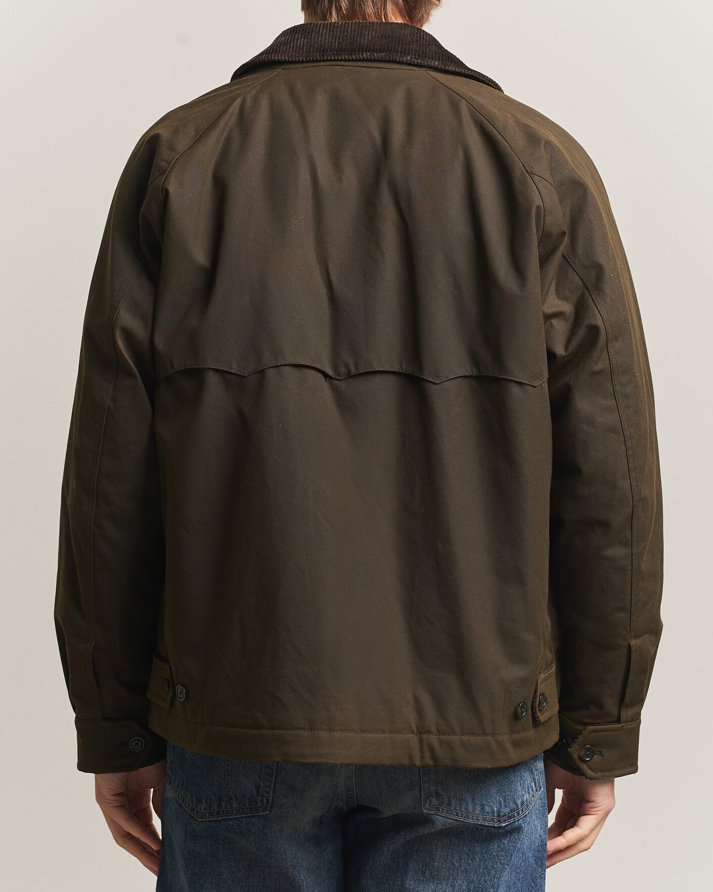 Men | Coats & Jackets | Baracuta | Waxed Sherling Lined Deck Jacket Deep Moss