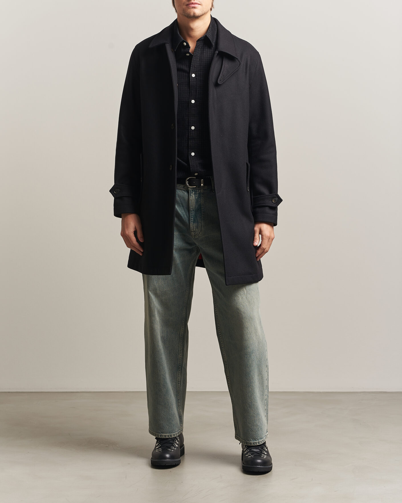 Men | Coats & Jackets | Baracuta | G10 Melton Wool Coat Black