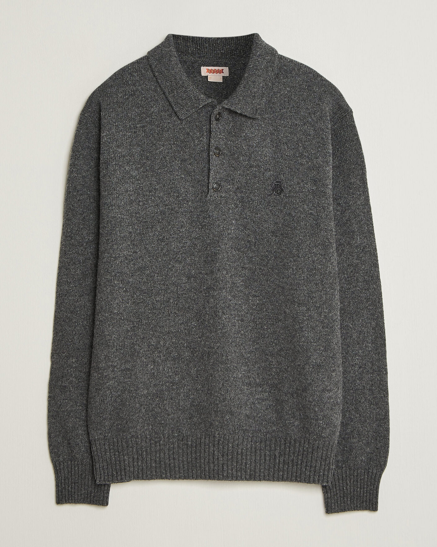 Men | Sweaters & Knitwear | Baracuta | Shetland Polo Mid Grey