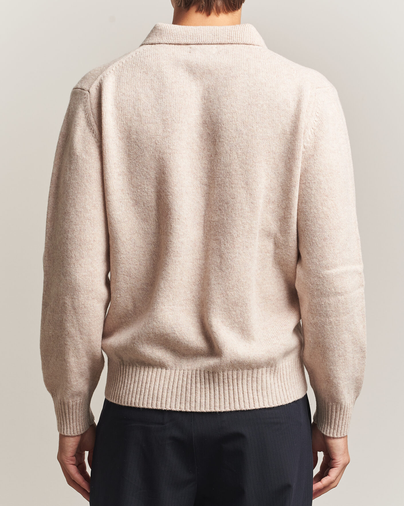 Men | Sweaters & Knitwear | Baracuta | Shetland Polo Antique White