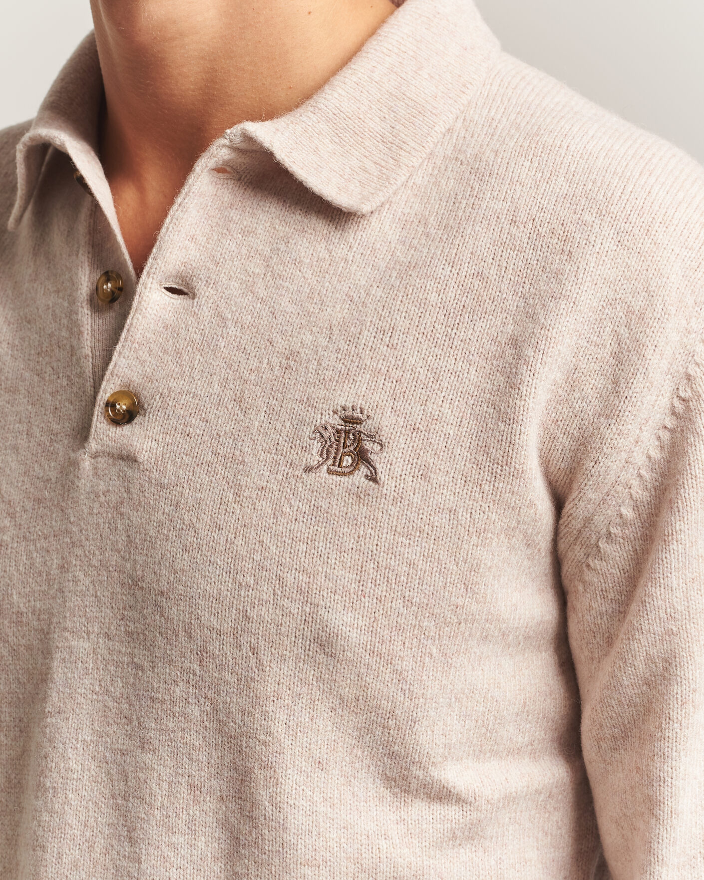 Men | Sweaters & Knitwear | Baracuta | Shetland Polo Antique White
