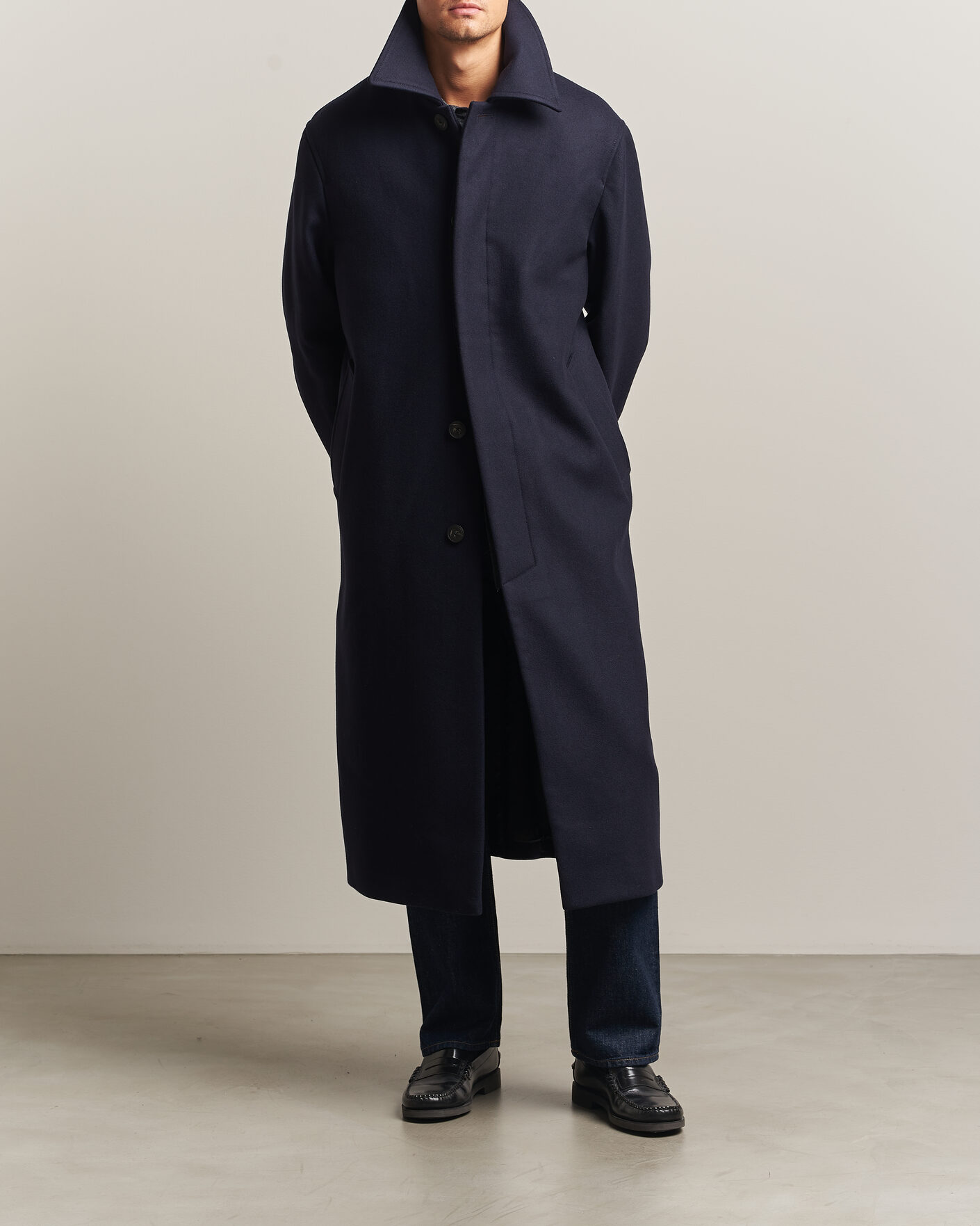 Men | Coats & Jackets | Sunflower | Wool Blend Winter Coat Navy