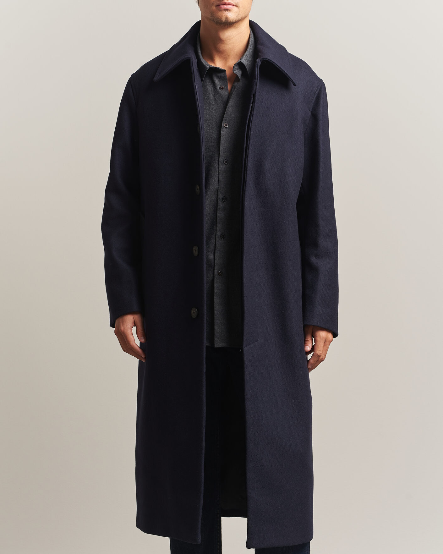 Sunflower Wool Blend Winter Coat Navy at CareOfCarl.com