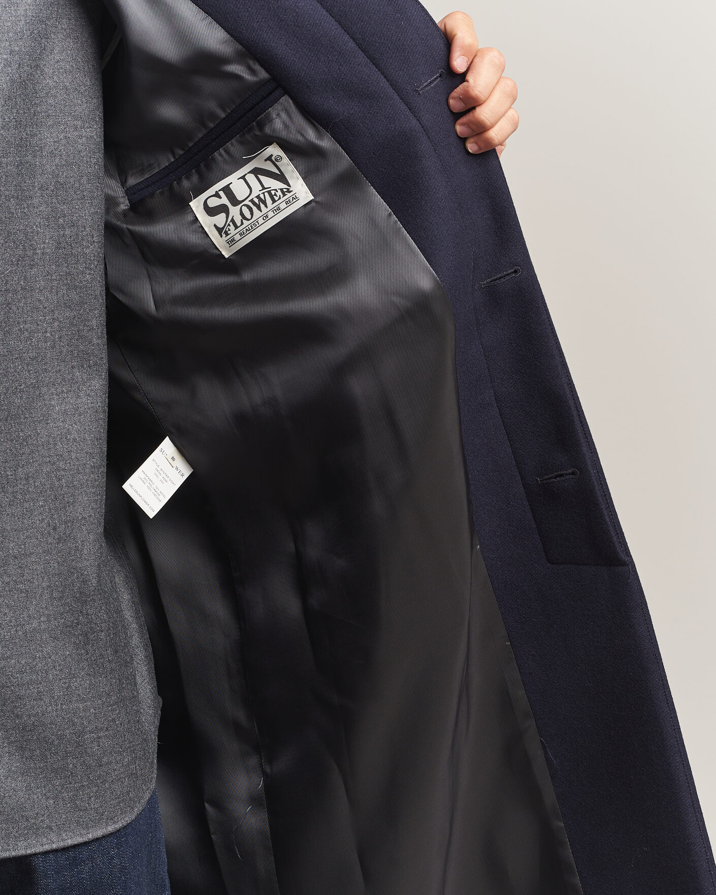 Sunflower Wool Blend Winter Coat Navy at CareOfCarl.com