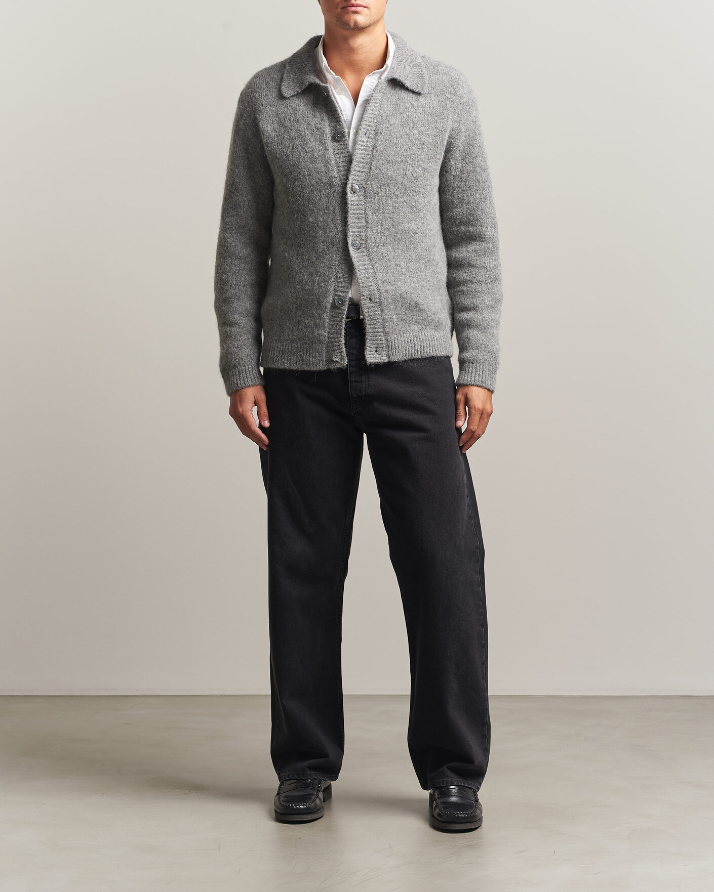Men | Sweaters & Knitwear | Sunflower | Alpacka Cardigan Grey Melange
