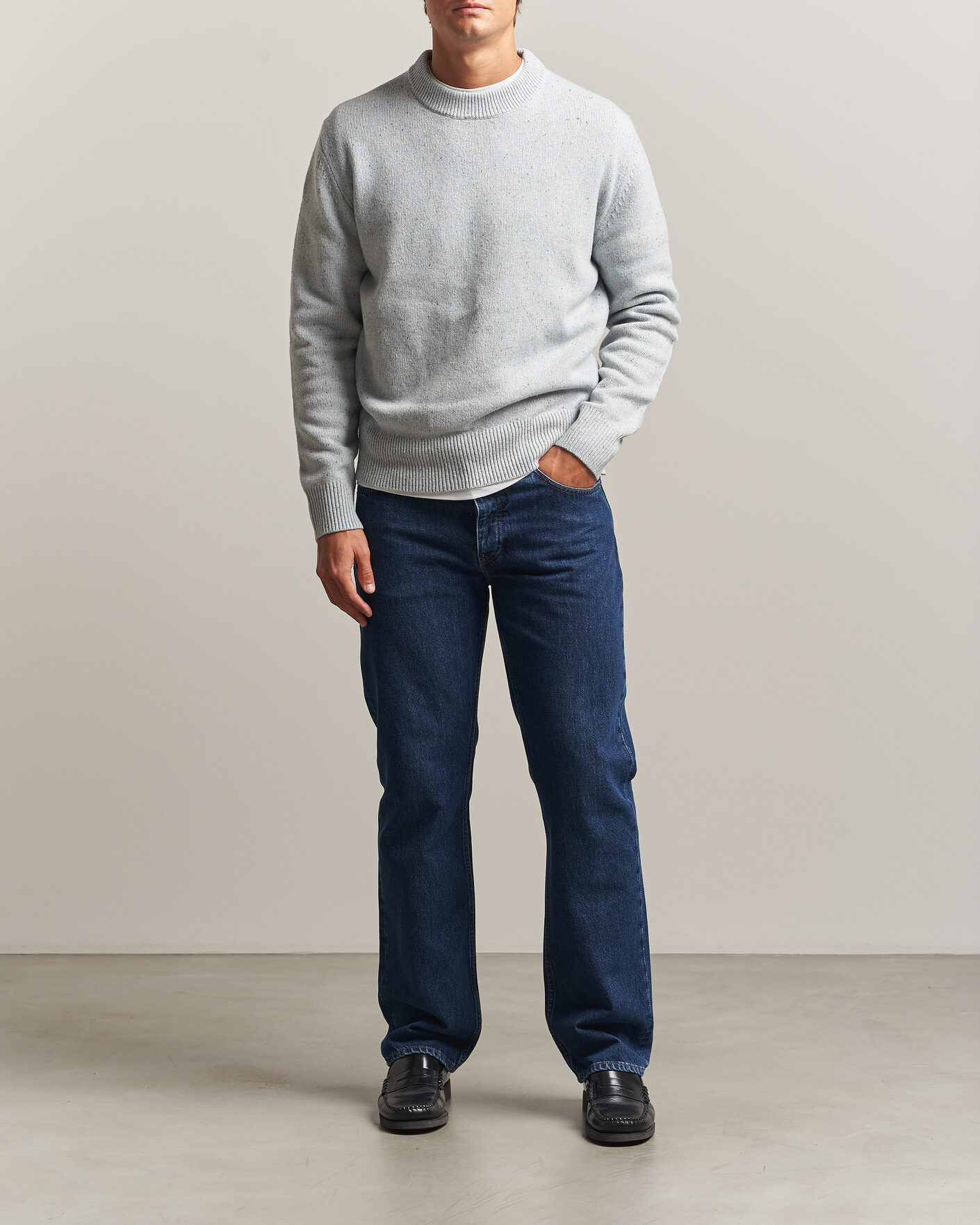 Men | Sweaters & Knitwear | Sunflower | Moon Donegal Sweater Light Blue