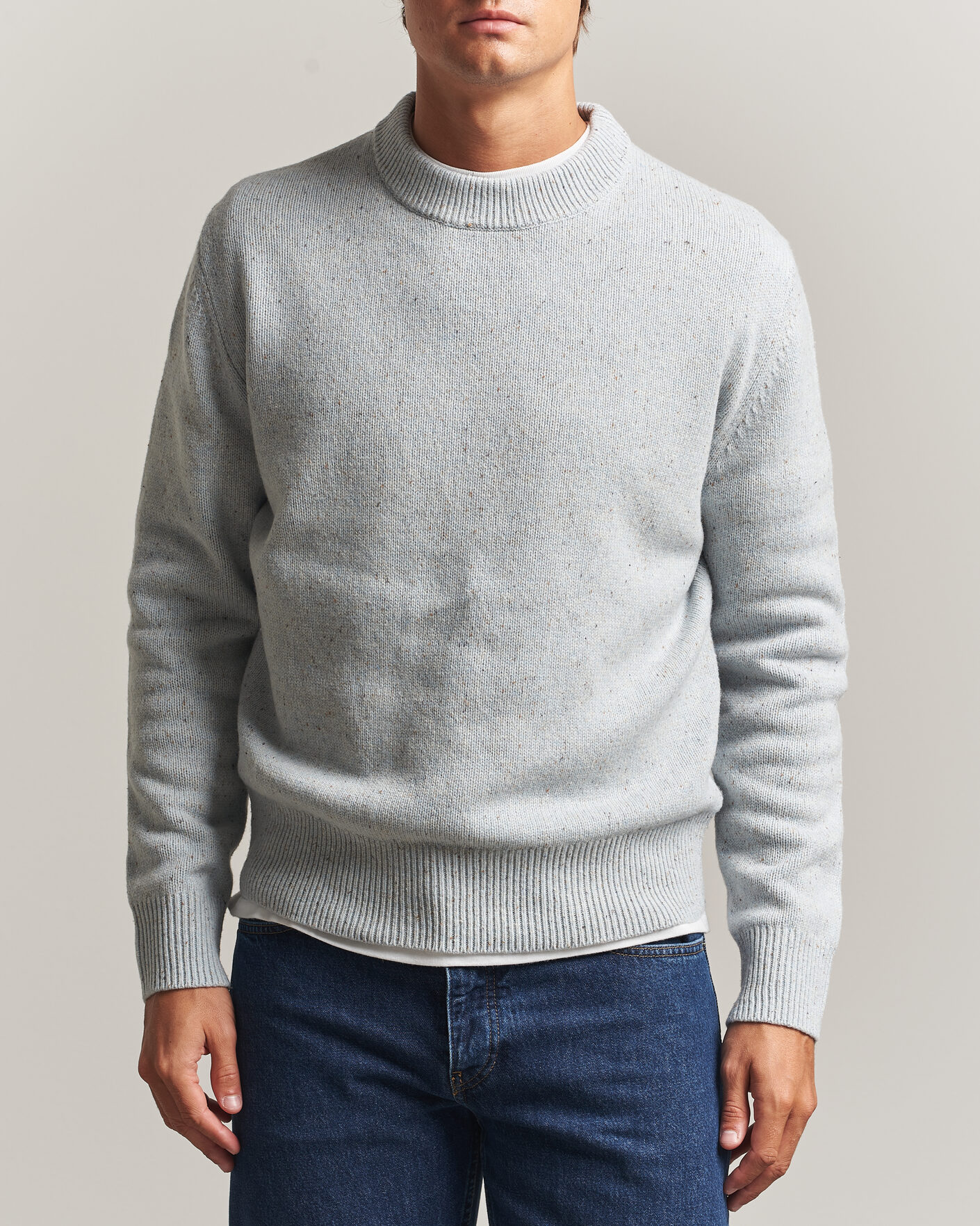 Men | Sweaters & Knitwear | Sunflower | Moon Donegal Sweater Light Blue
