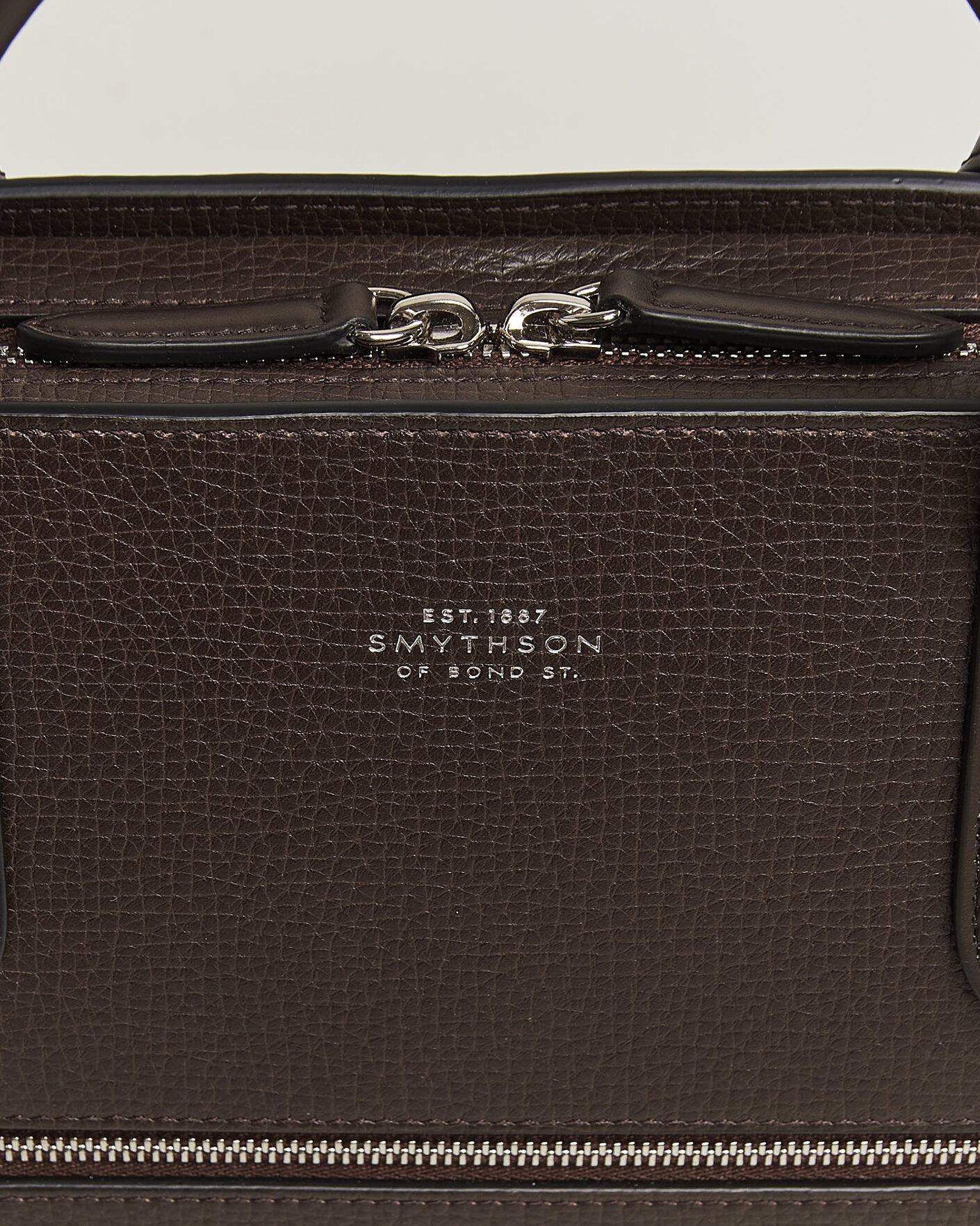 Men | Bags | Smythson | Ludlow Ultra Slim Briefcase With Zip Front Dark Brown