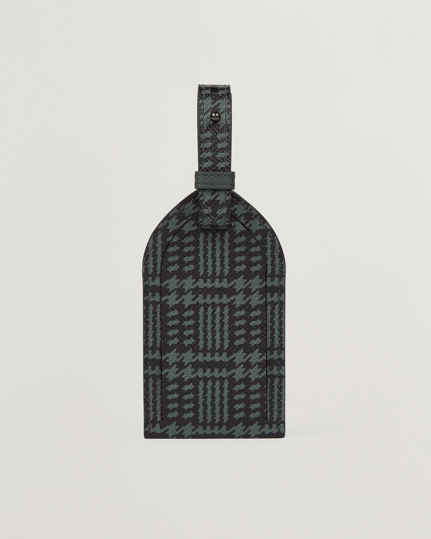 Men | Home | Smythson | Panama Tweed Luggage Tag Slate Green