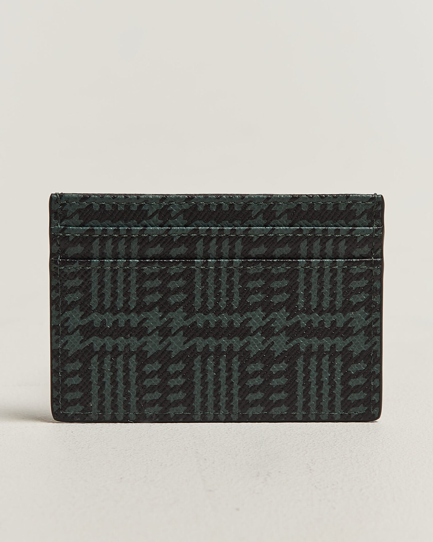 Men | Wallets | Smythson | Panama Tweed Flat Cardholder Slate Green