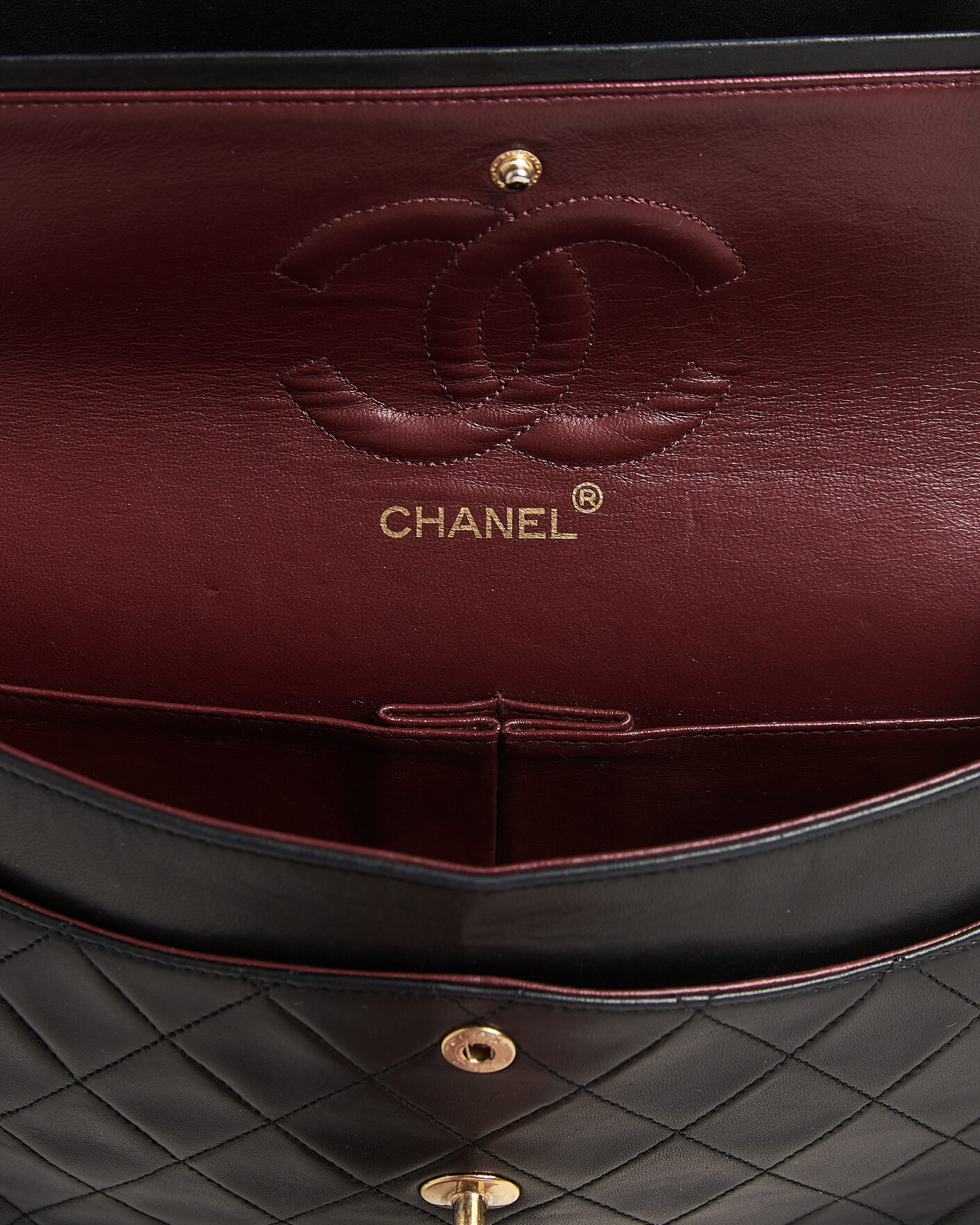 Men | Pre-Owned & Vintage Bags | Chanel Pre-Owned | Classic Medium Double Flap Bag Lambskin Black