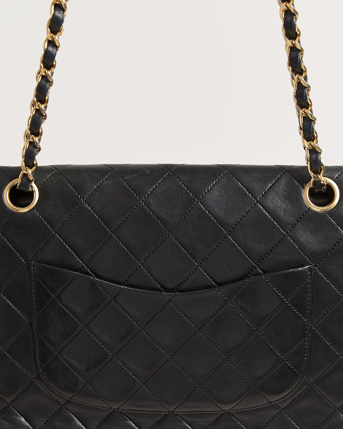 Men | Pre-Owned & Vintage Bags | Chanel Pre-Owned | Classic Medium Double Flap Bag Lambskin Black