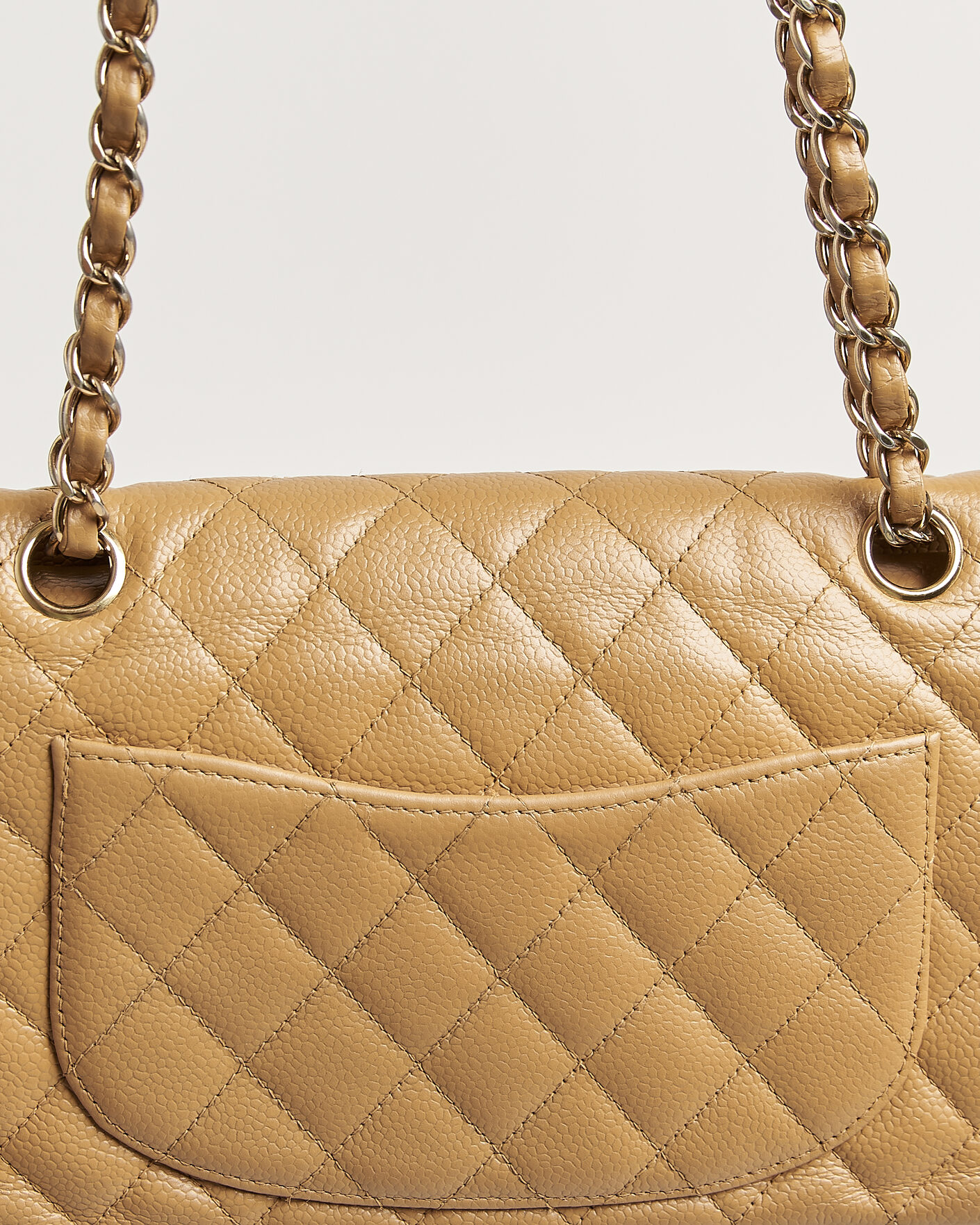 Men | Pre-Owned & Vintage Bags | Chanel Pre-Owned | Classic Small Double Flap Bag Caviar Leather Beige