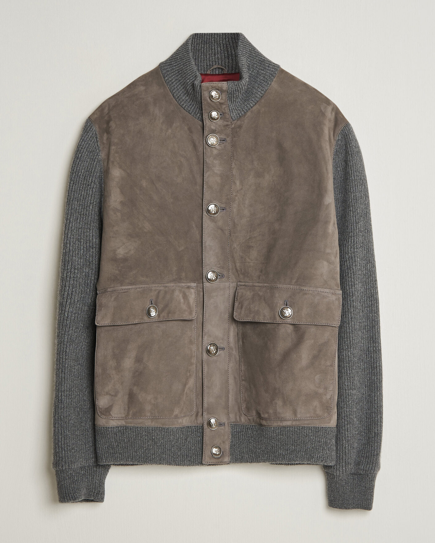 Men | Coats & Jackets | Brunello Cucinelli | Cashmere/Suede Down Jacket Grey Melange